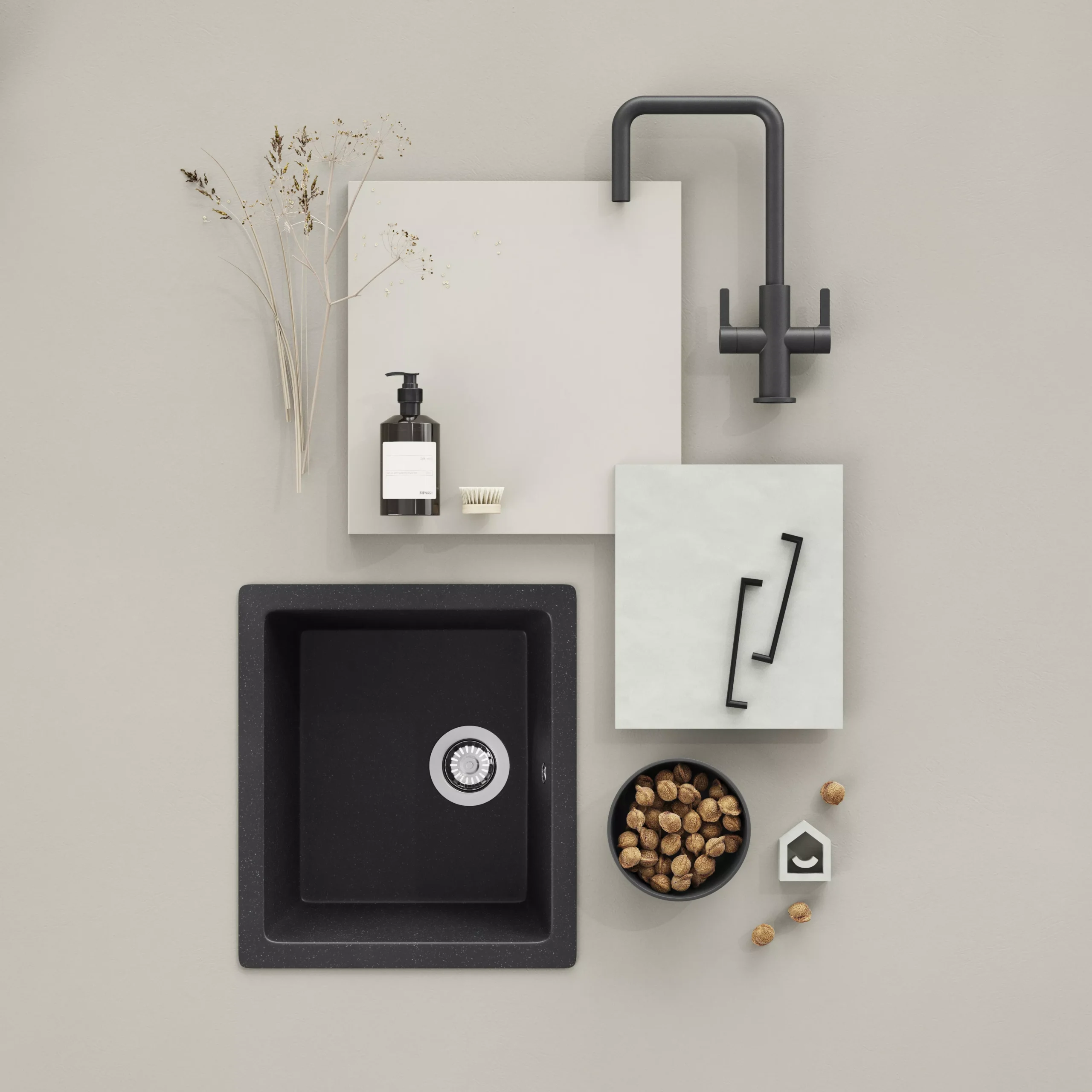 GoodHome 12mm Nepeta Matt White Stone Effect Paper & Resin Square Edge Kitchen Worktop, (L)3000mm - Image 11