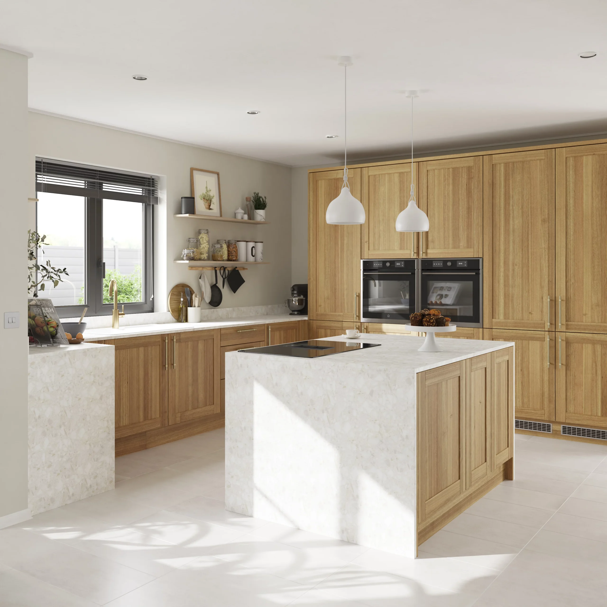 GoodHome 38mm Berberis Satin White Laminate & Particle Board Square Edge Kitchen Worktop, (L)3000mm - Image 7