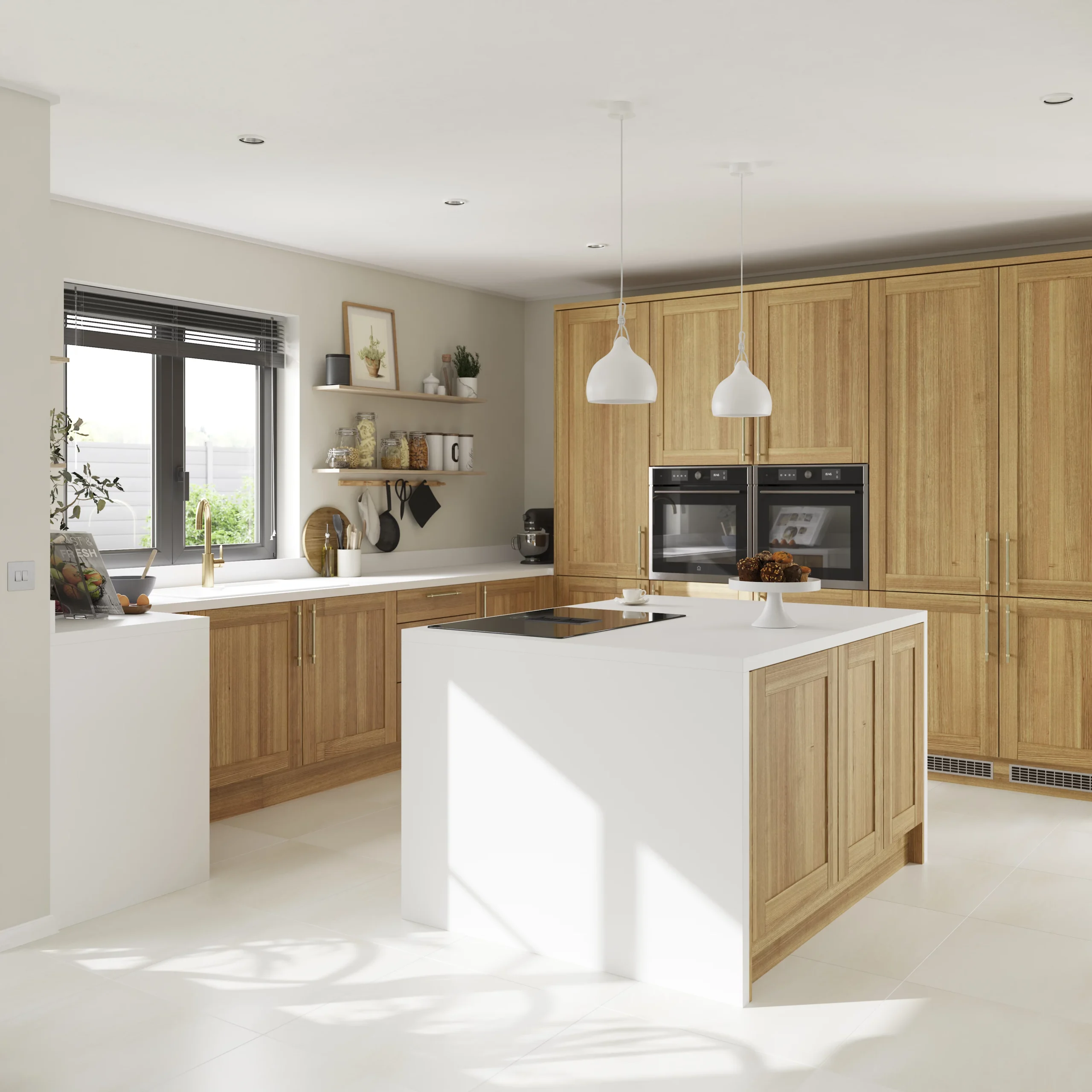 GoodHome 38mm Berberis Satin White Laminate & Particle Board Square Edge Kitchen Worktop, (L)3000mm - Image 8