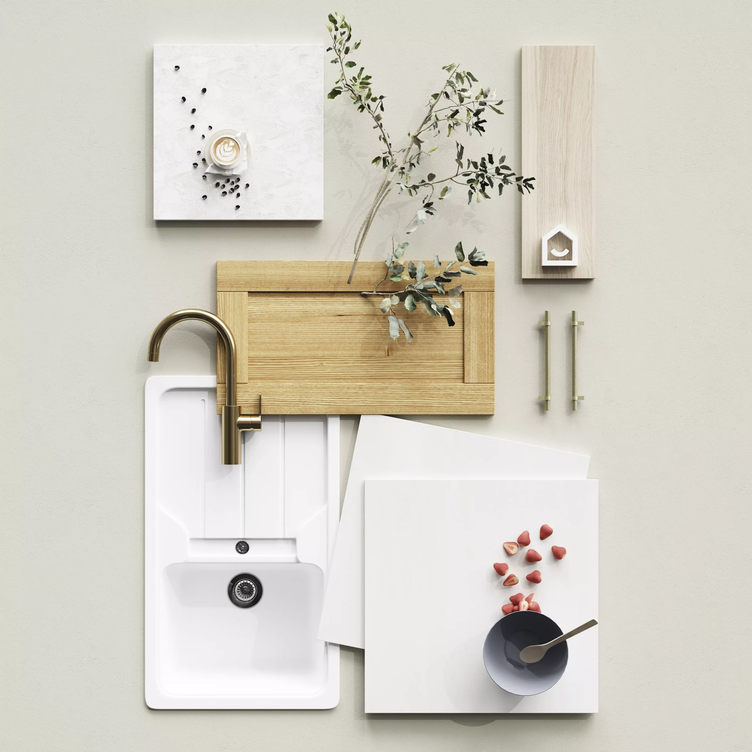 GoodHome 38mm Berberis Satin White Laminate & Particle Board Square Edge Kitchen Worktop, (L)3000mm - Image 9