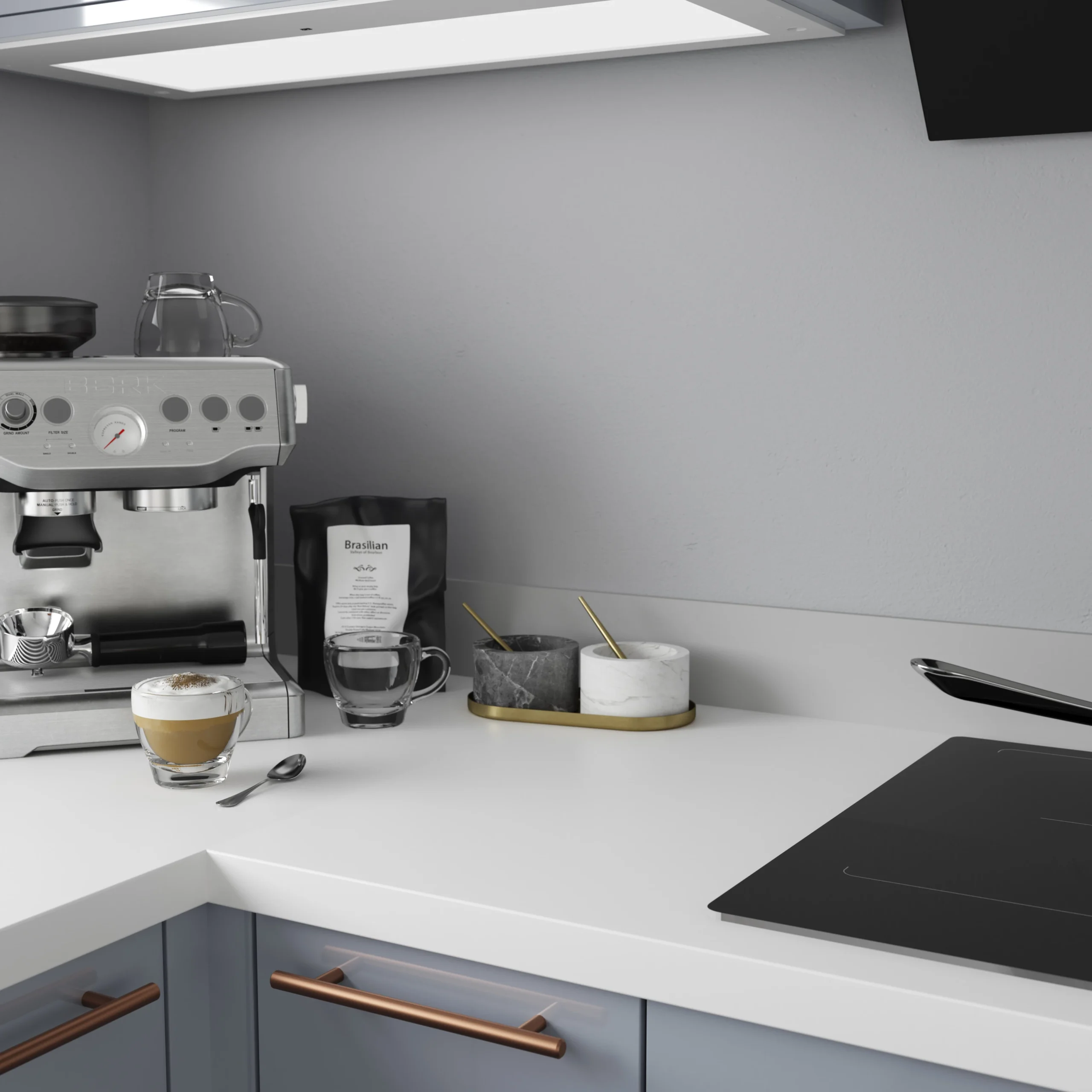 GoodHome 38mm Berberis Satin White Laminate & Particle Board Square Edge Kitchen Worktop, (L)3000mm - Image 4