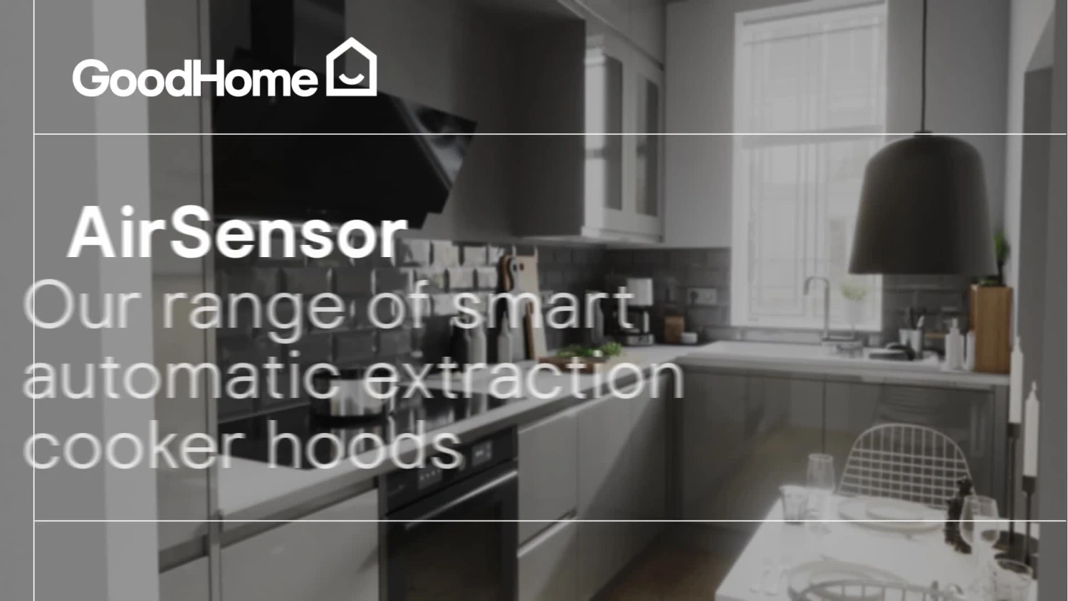 GoodHome AirSensor GHAG60ASBL Black Steel & Glass Angled Cooker Hood (W)59.8cm - Black - Image 2