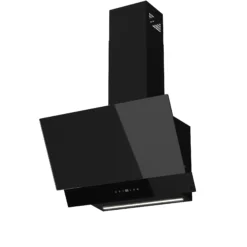 GoodHome AirSensor GHAG60ASBL Black Steel & Glass Angled Cooker Hood (W)59.8cm - Black