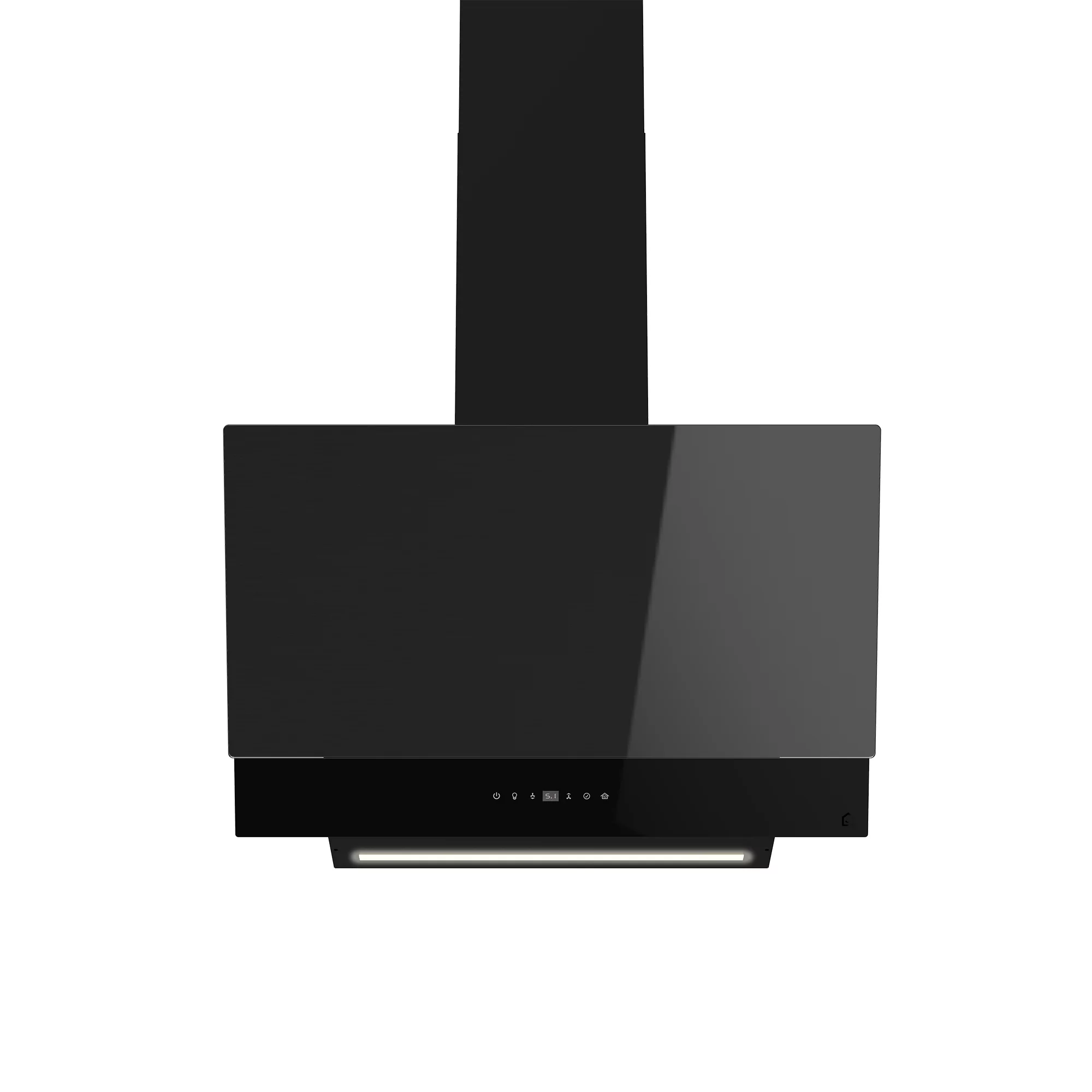 GoodHome AirSensor GHAG60ASBL Black Steel & Glass Angled Cooker Hood (W)59.8cm - Black - Image 3