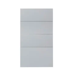 GoodHome Alisma High Gloss Grey Slab Drawer Front (W)400mm, Pack Of 4