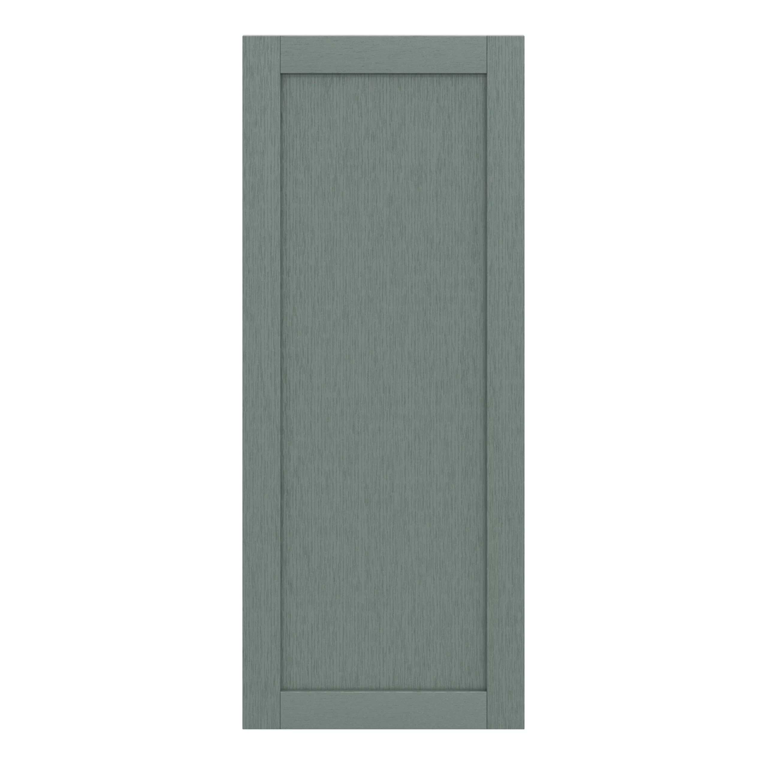 GoodHome Alpinia Matt Green Painted Wood Effect Shaker Tall Larder Cabinet Door (W)600mm (H)1467mm (T)18mm