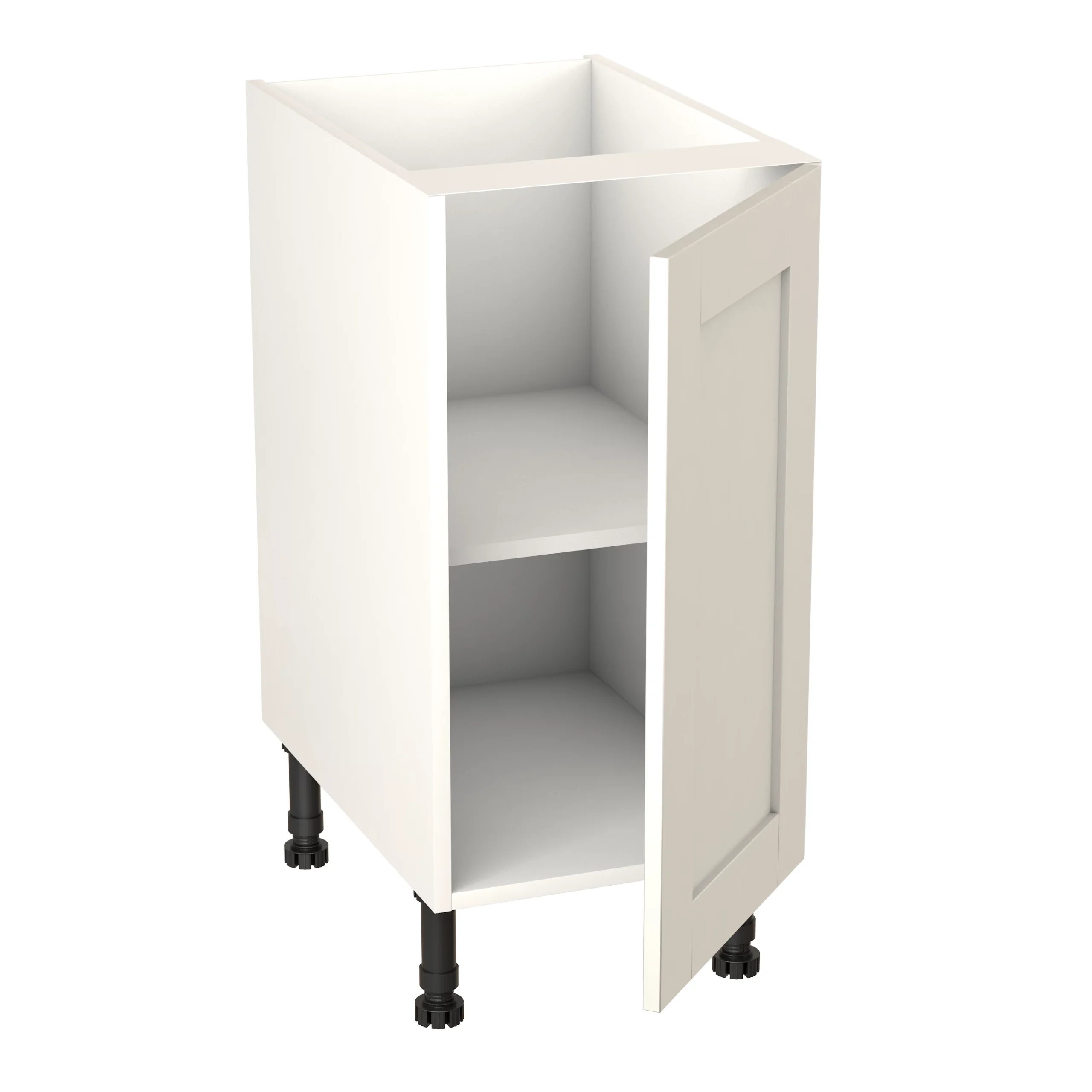 GoodHome Alpinia Matt Ivory Painted Wood Effect Shaker Base Kitchen Cabinet (W)400mm (H)720mm - Image 2