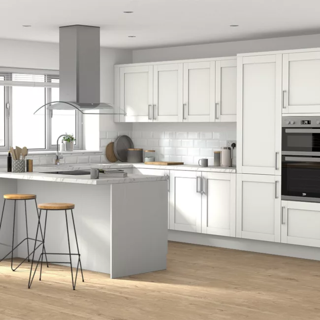 GoodHome Alpinia Matt Ivory Painted Wood Effect Shaker Wall Kitchen Cabinet (W)400mm (H)720mm - Image 4