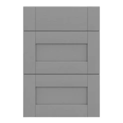 GoodHome Alpinia Matt Slate Grey Painted Wood Effect Shaker Drawer Front (W)500mm, Pack Of 3