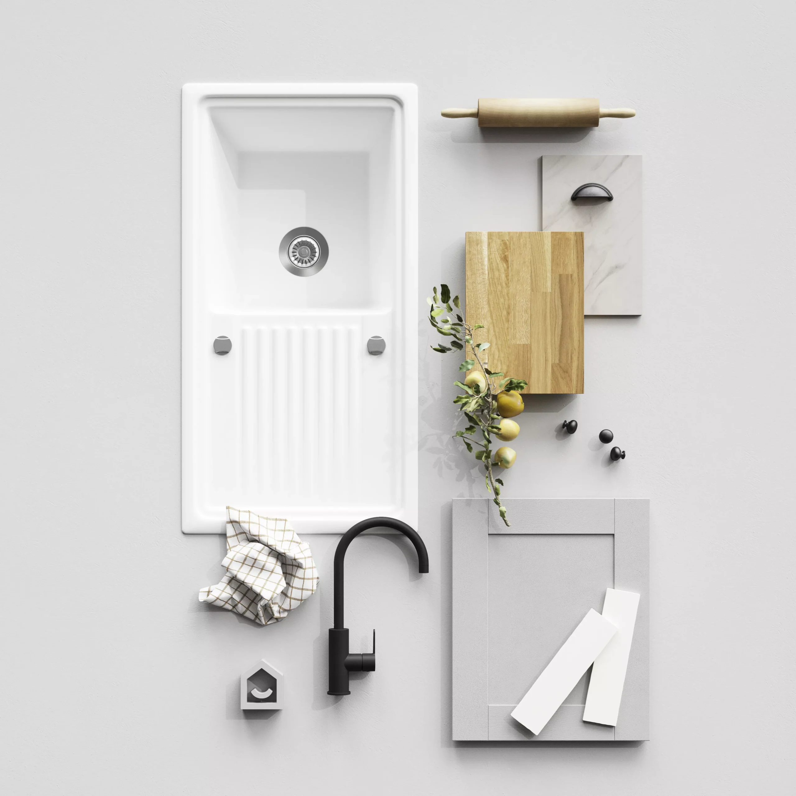 GoodHome Alpinia Matt Slate Grey Painted Wood Effect Shaker Highline Cabinet Door (W)150mm (H)715mm (T)18mm - Image 10