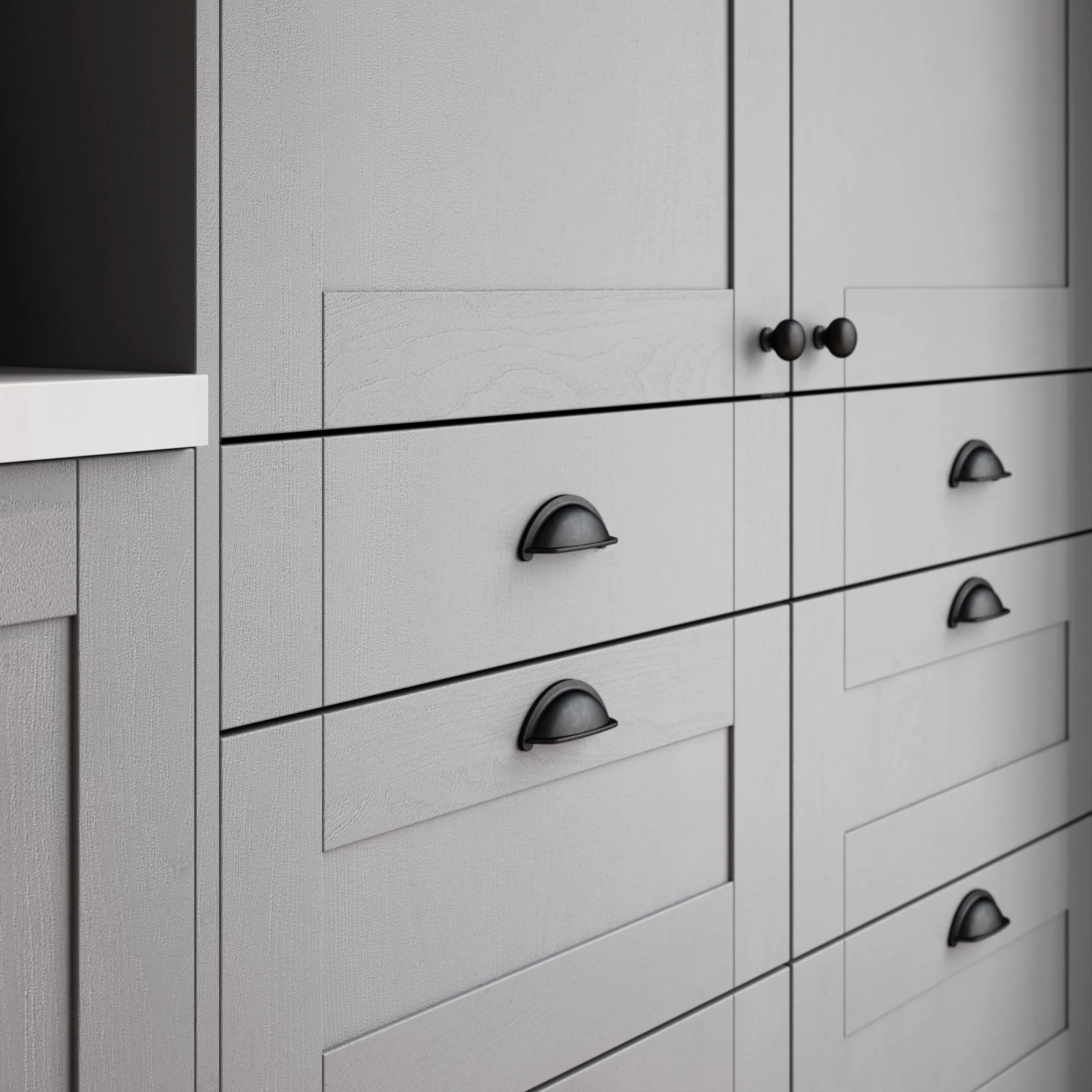 GoodHome Alpinia Matt Slate Grey Painted Wood Effect Shaker Highline Cabinet Door (W)150mm (H)715mm (T)18mm - Image 9