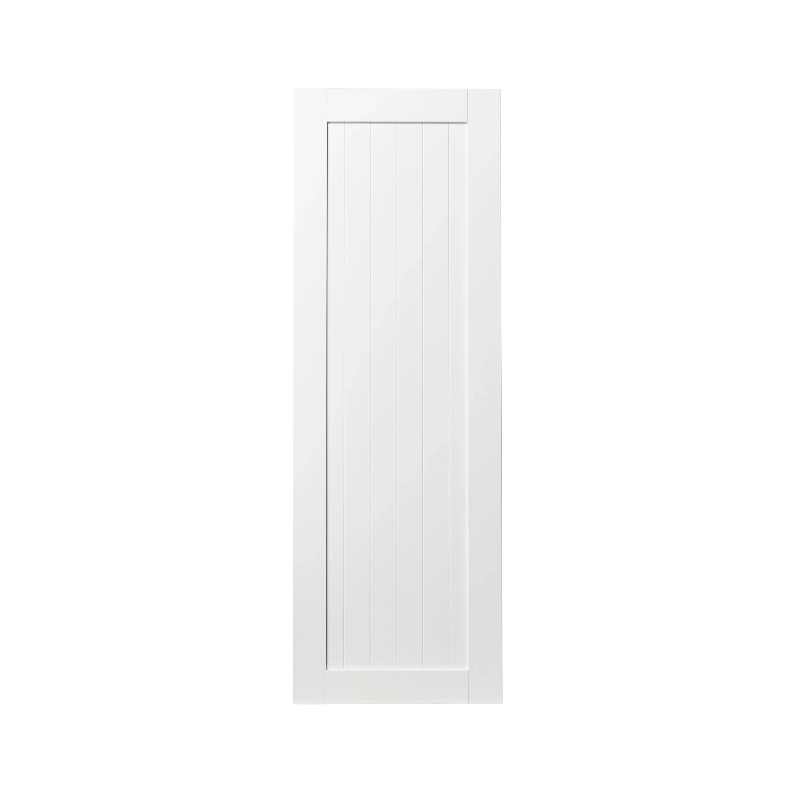 GoodHome Alpinia Matt White Tongue & Groove Shaker Tall Larder Cabinet Door (W)500mm (H)1467mm (T)18mm