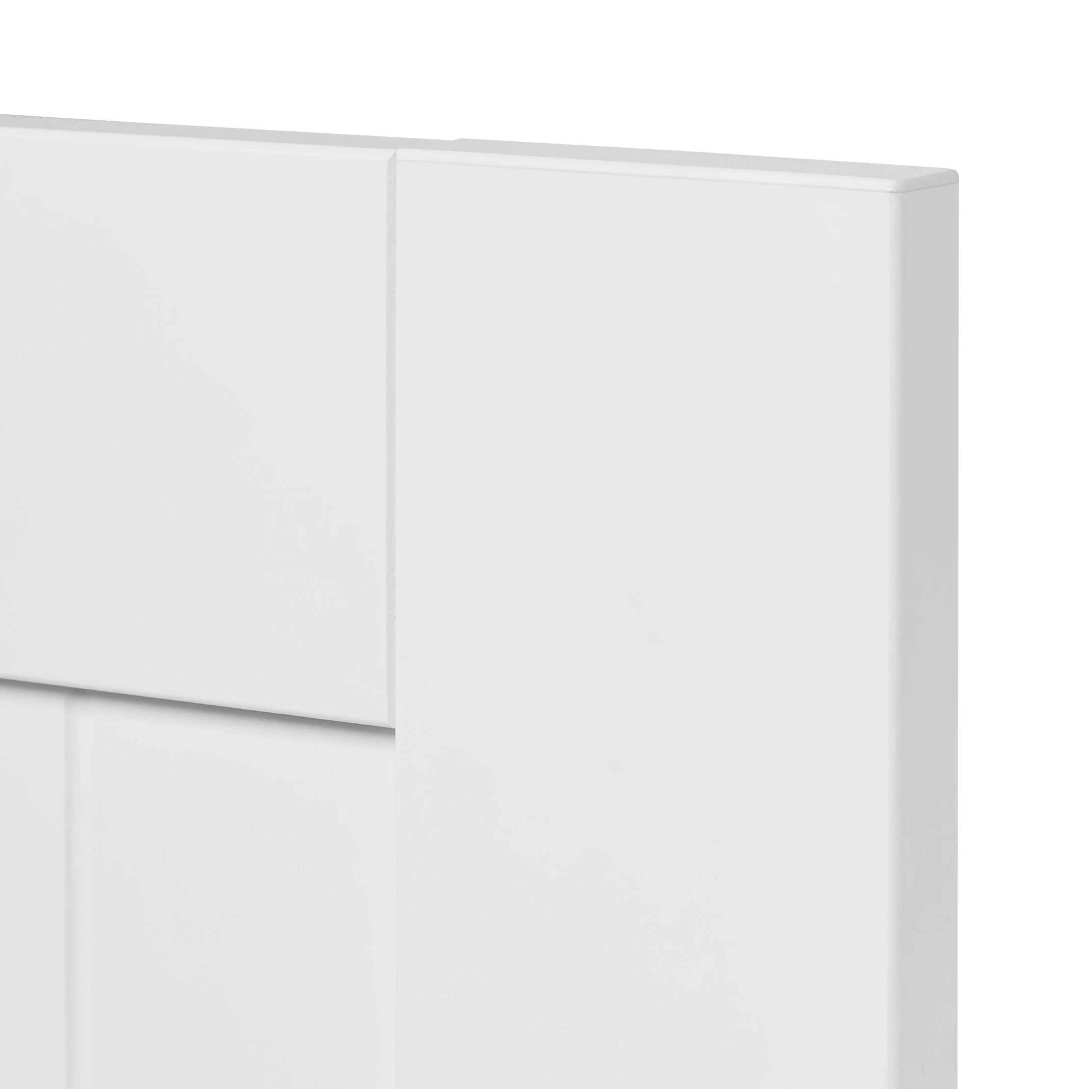 GoodHome Alpinia Matt White Tongue & Groove Shaker Tall Larder Cabinet Door (W)500mm (H)1467mm (T)18mm - Image 2