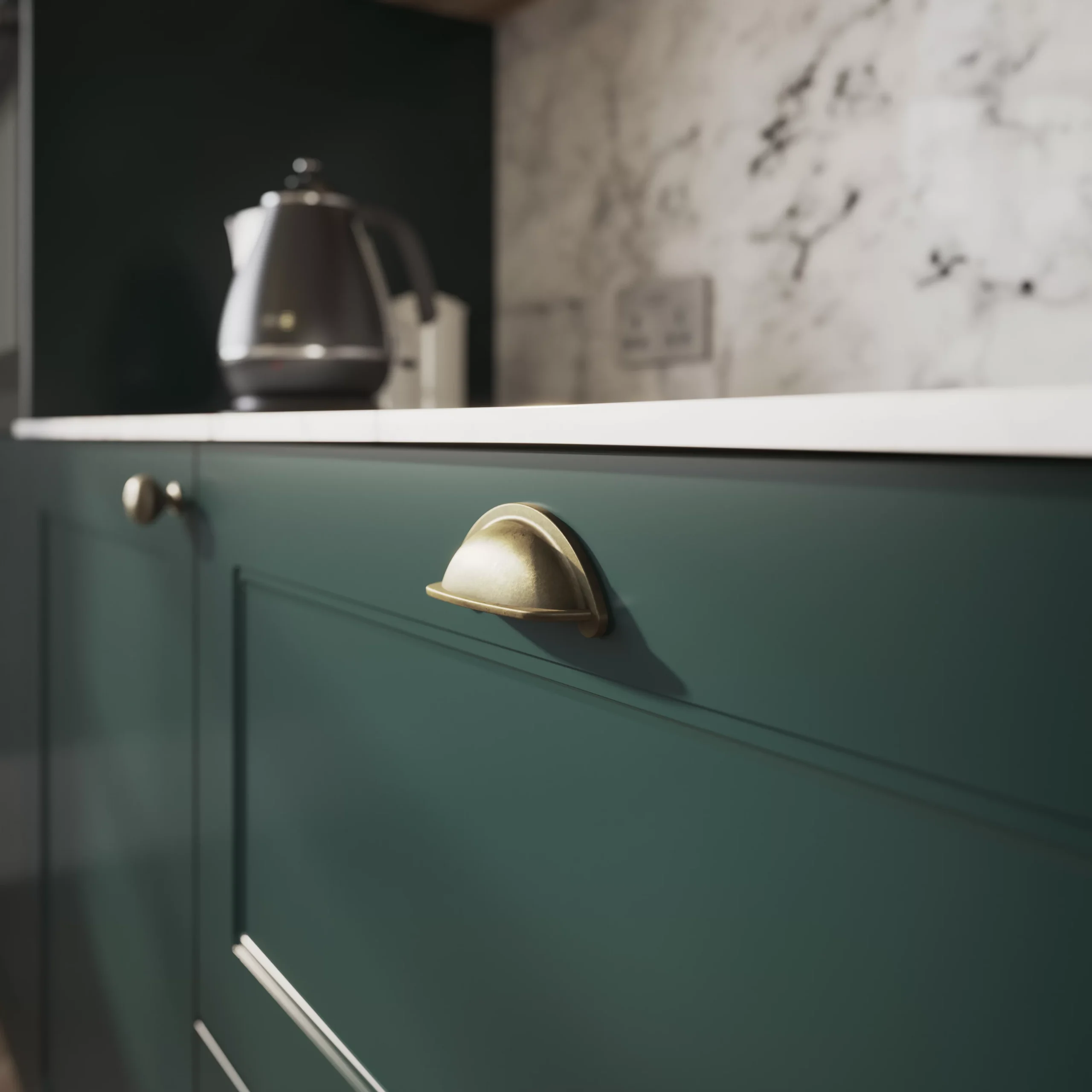 GoodHome Artemisia Matt Dark Green Shaker 70:30 Tall Larder Cabinet Door (W)600mm (H)1467mm (T)18mm - Image 3