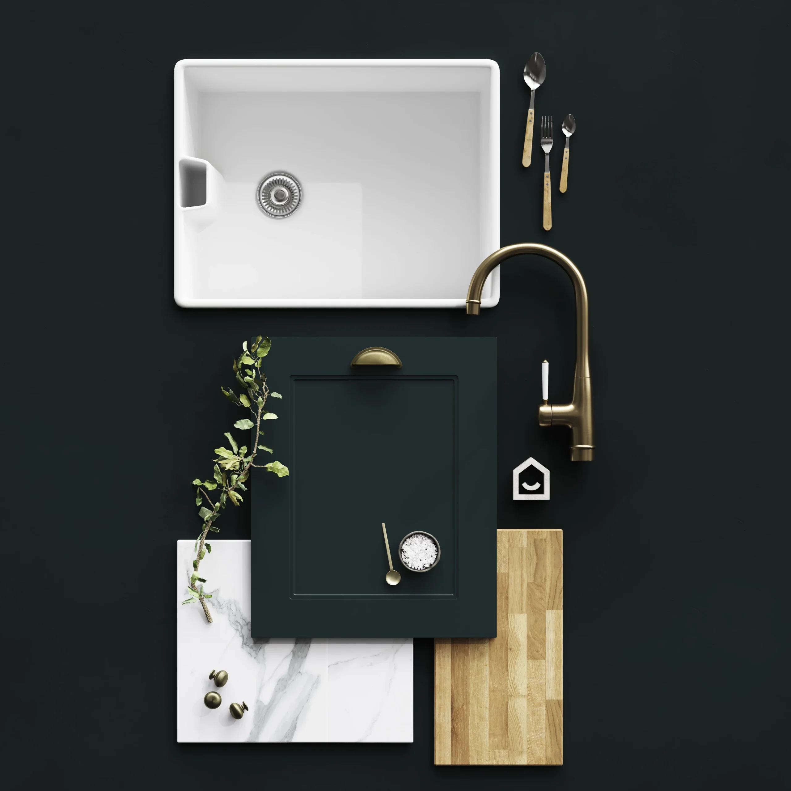 GoodHome Artemisia Matt Dark Green Shaker Drawerline Door & Drawer Front, (W)600mm (H)715mm (T)18mm - Image 9