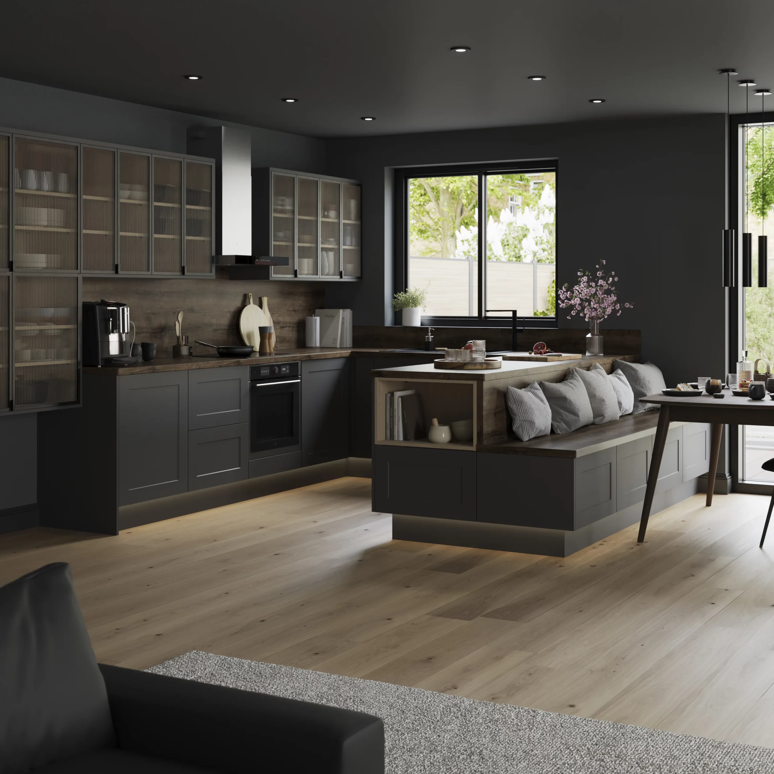 GoodHome Artemisia Matt Graphite Classic Shaker Larder Cabinet Door (W)500mm (H)1287mm (T)18mm - Image 14