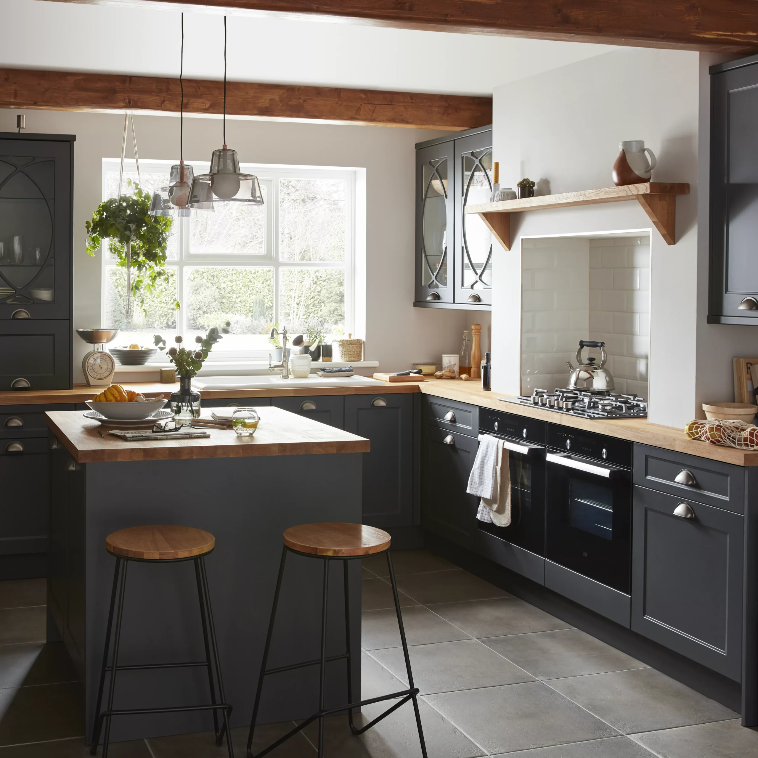 GoodHome Artemisia Matt Graphite Classic Shaker Larder Cabinet Door (W)500mm (H)1287mm (T)18mm - Image 4