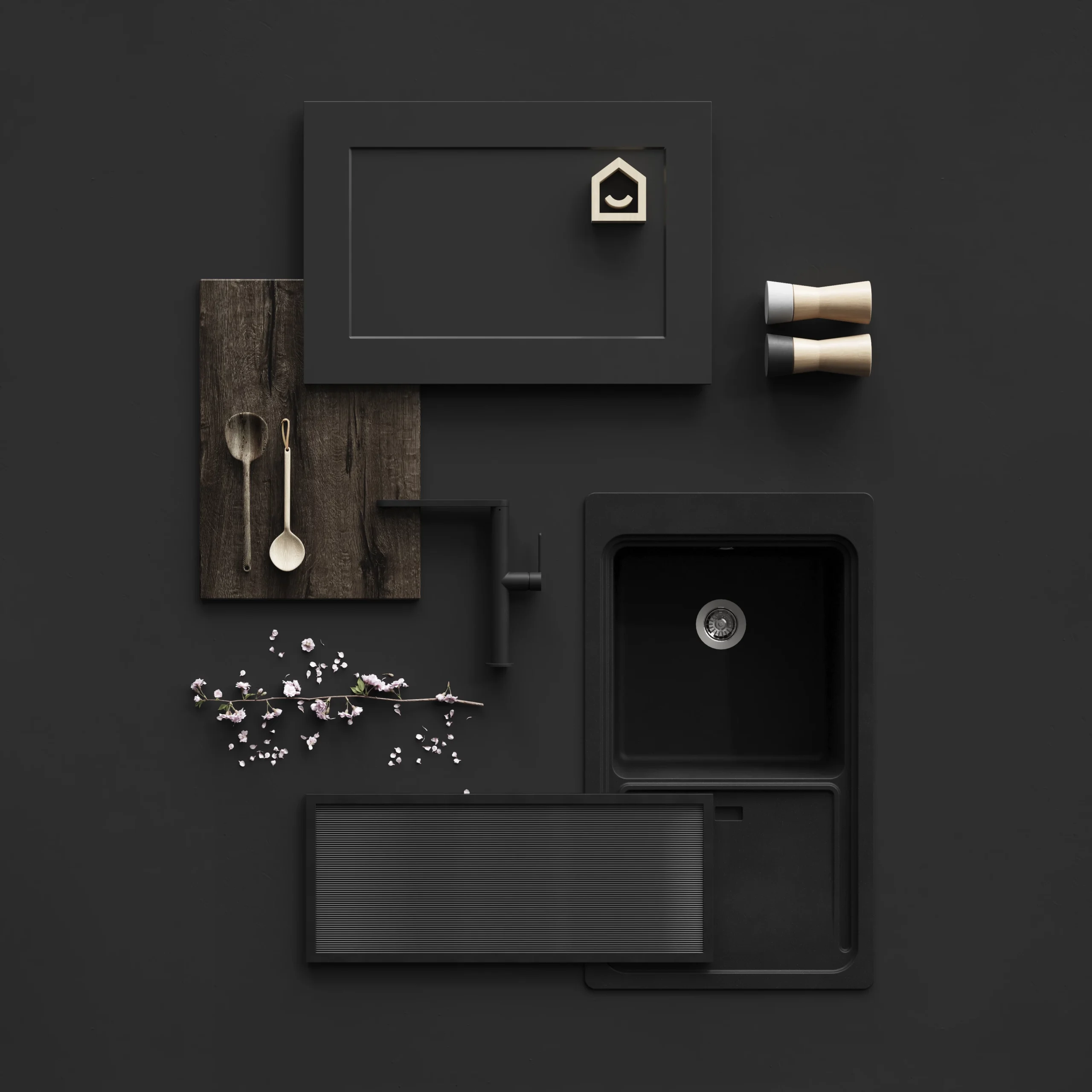 GoodHome Artemisia Matt Graphite Classic Shaker Larder Cabinet Door (W)500mm (H)1287mm (T)18mm - Image 11