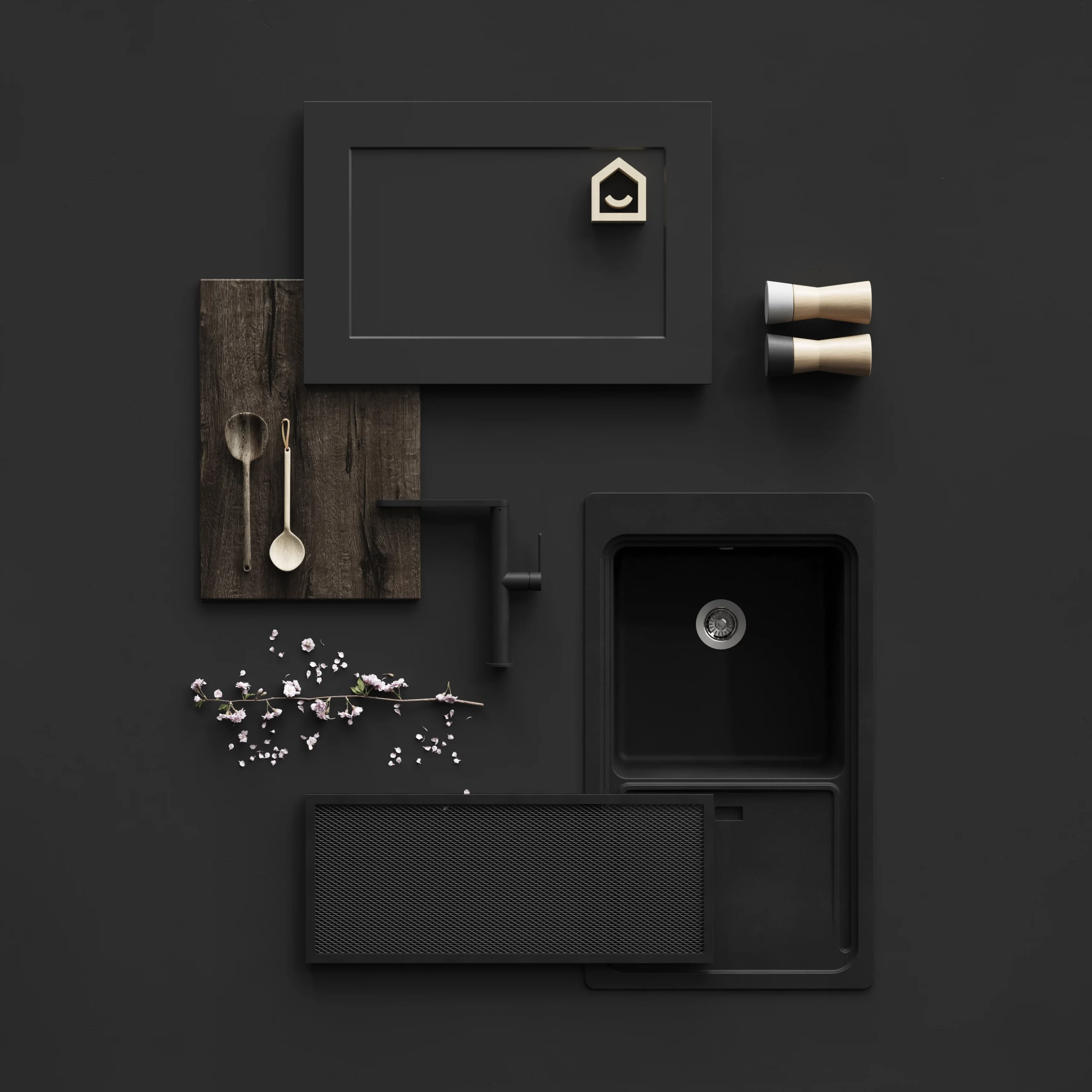 GoodHome Artemisia Matt Graphite Classic Shaker Larder Cabinet Door (W)500mm (H)1287mm (T)18mm - Image 12