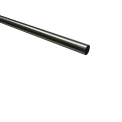 GoodHome Athens Satin Nickel Brushed Nickel Effect Curtain Pole, (L)2.5m (Dia)28mm