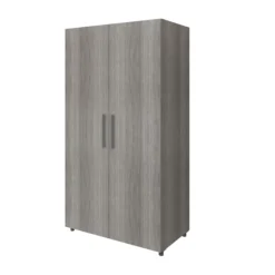 GoodHome Atomia Freestanding Matt Grey Oak Effect 2 Door Medium Wardrobe (H)1925mm (W)1000mm (D)600mm
