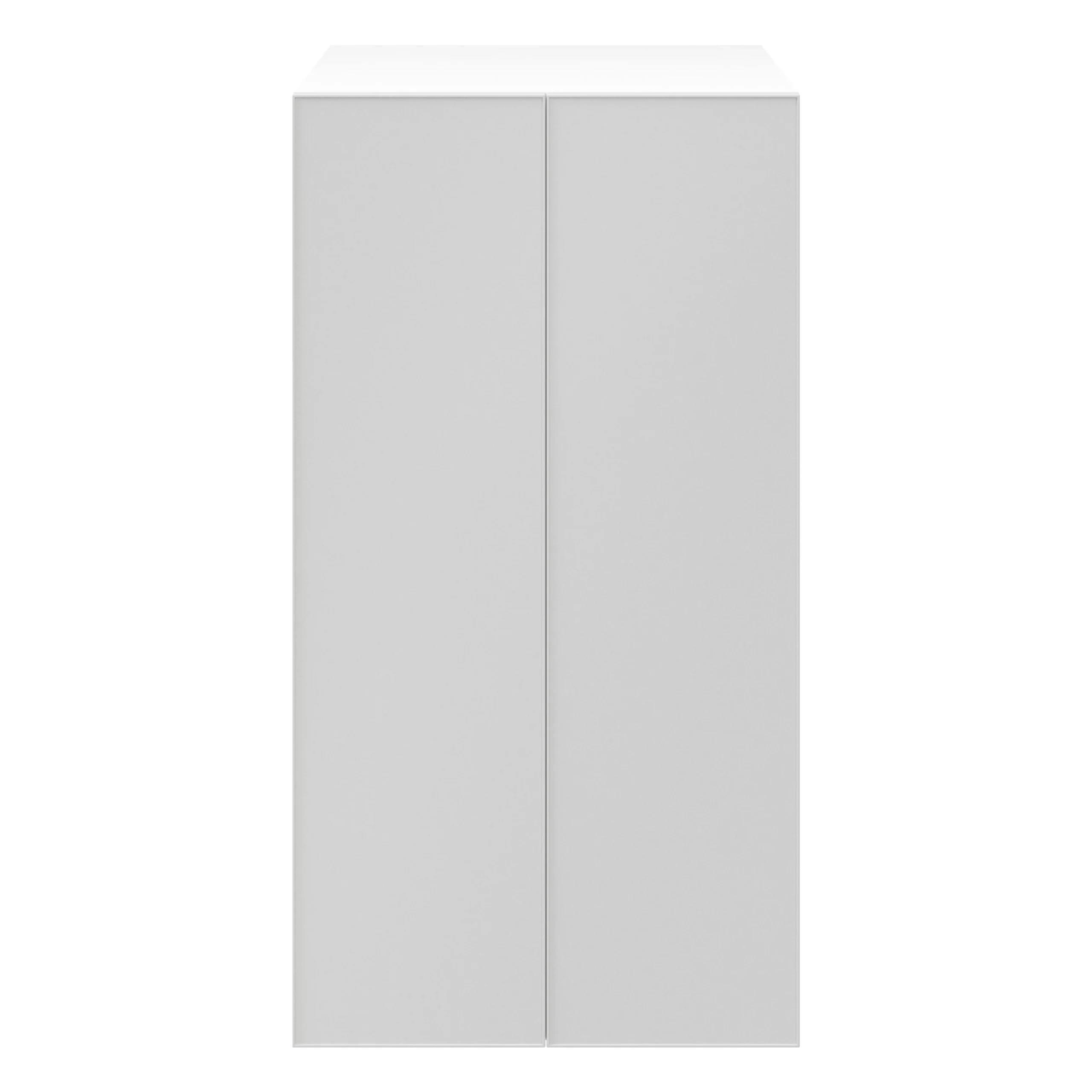 GoodHome Atomia Freestanding Matt Light Grey & White 2 Door Medium Wardrobe (D)580mm
