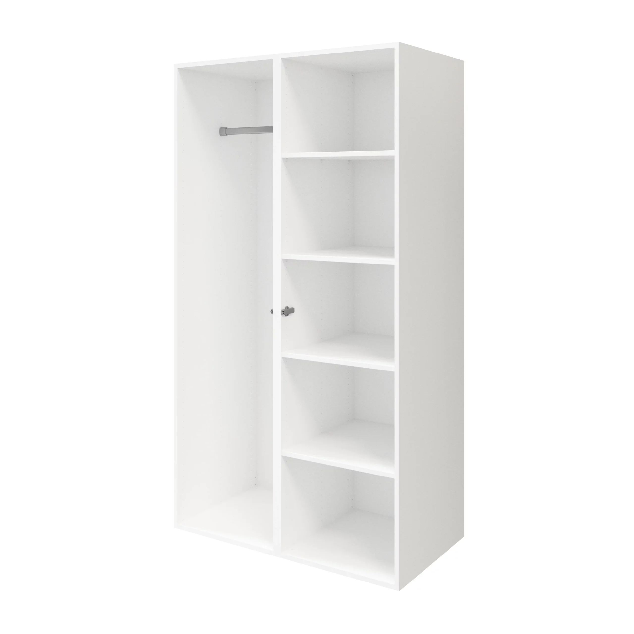 GoodHome Atomia Freestanding Matt Light Grey & White 2 Door Medium Wardrobe (D)580mm - Image 4
