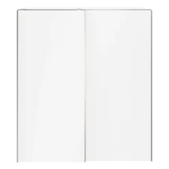 GoodHome Atomia Freestanding Matt White 2 Door Large Double Sliding Door Wardrobe (H)2250mm (W)2000mm (D)635mm