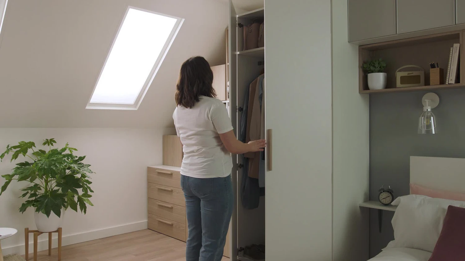 GoodHome Atomia Freestanding Matt White 2 Door Medium Wardrobe (D)580mm - Image 2