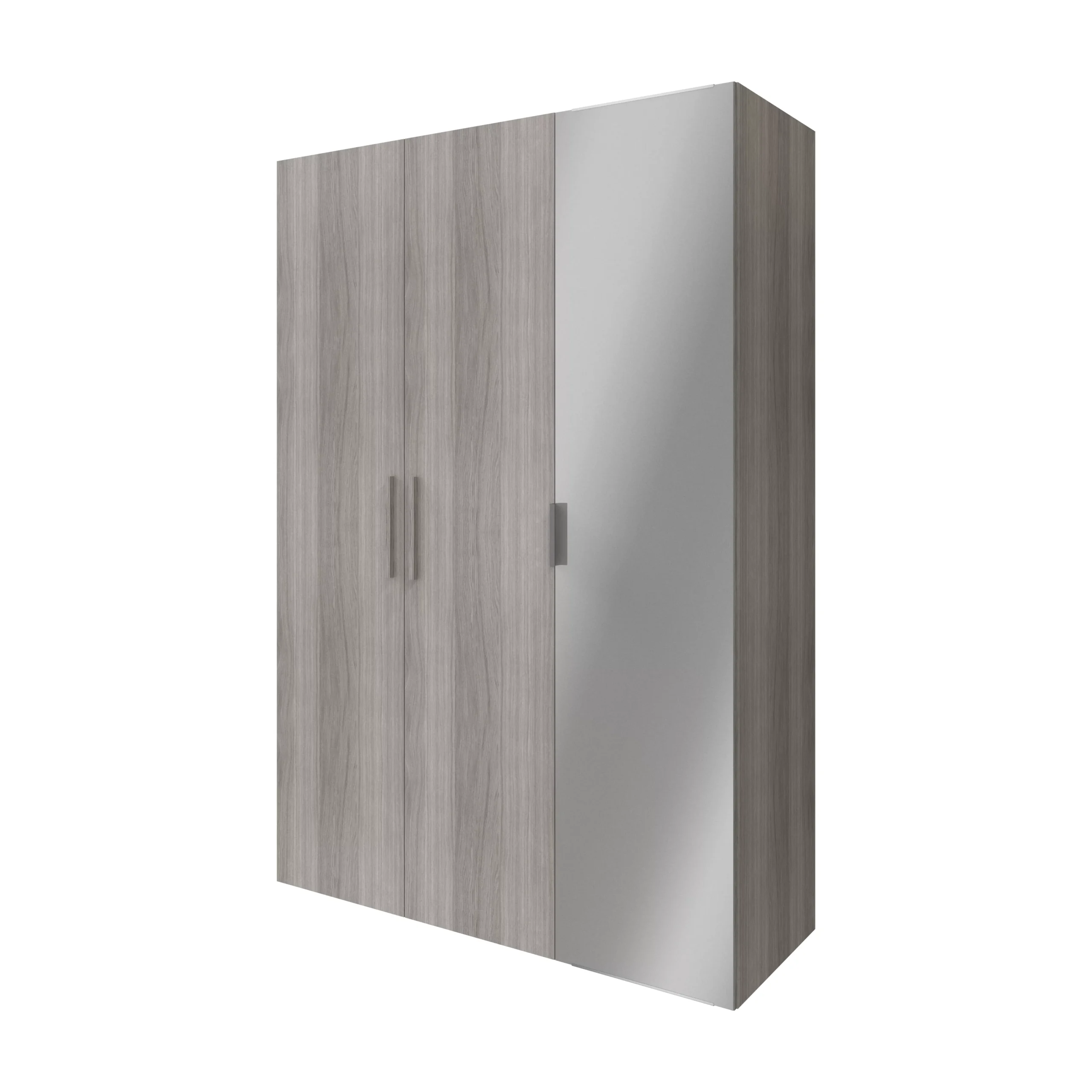 GoodHome Atomia Freestanding Mirrored Matt Grey Oak Effect 3 Door Triple Wardrobe (H)2250mm (W)1000mm (D)580mm - Image 2