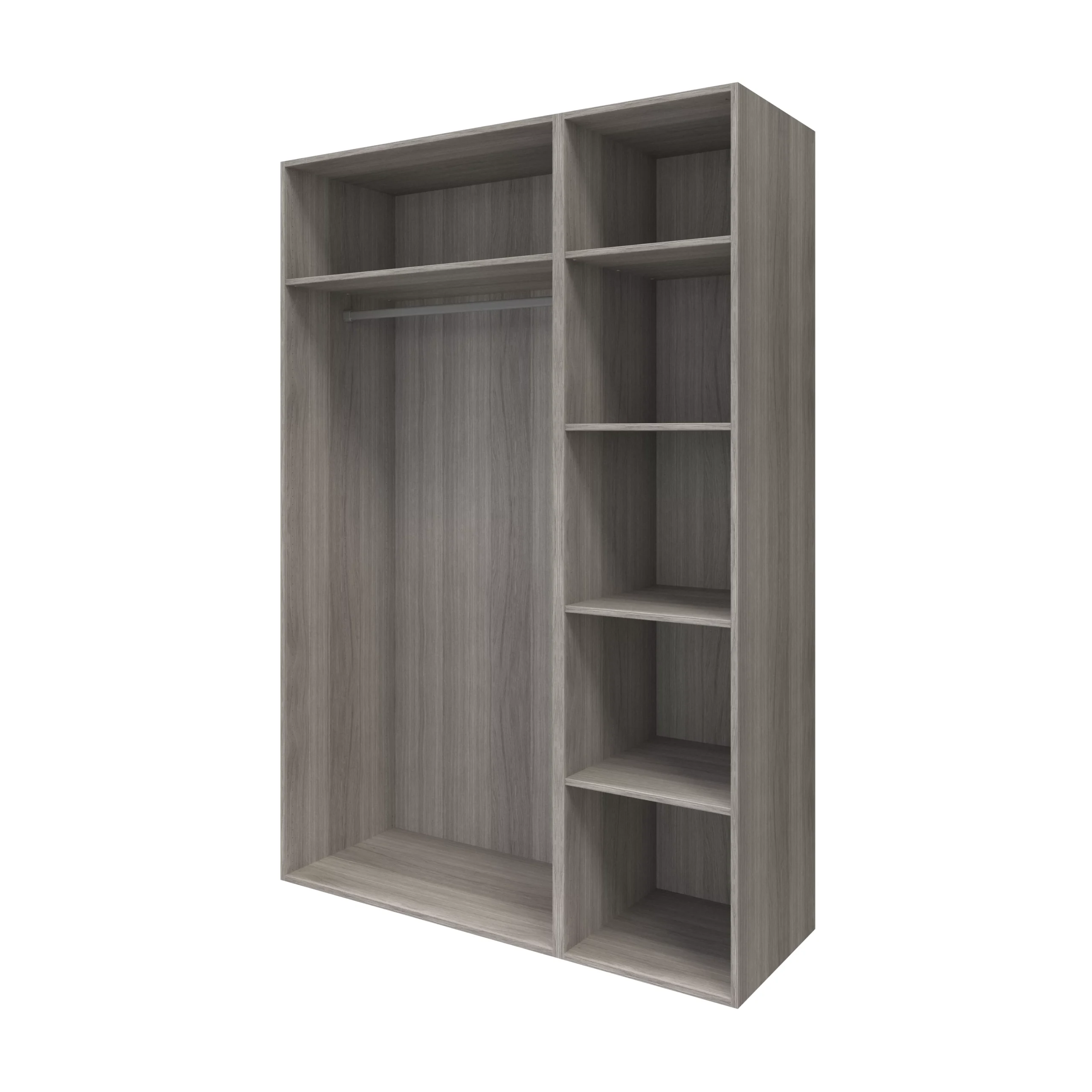 GoodHome Atomia Freestanding Mirrored Matt Grey Oak Effect 3 Door Triple Wardrobe (H)2250mm (W)1000mm (D)580mm - Image 3