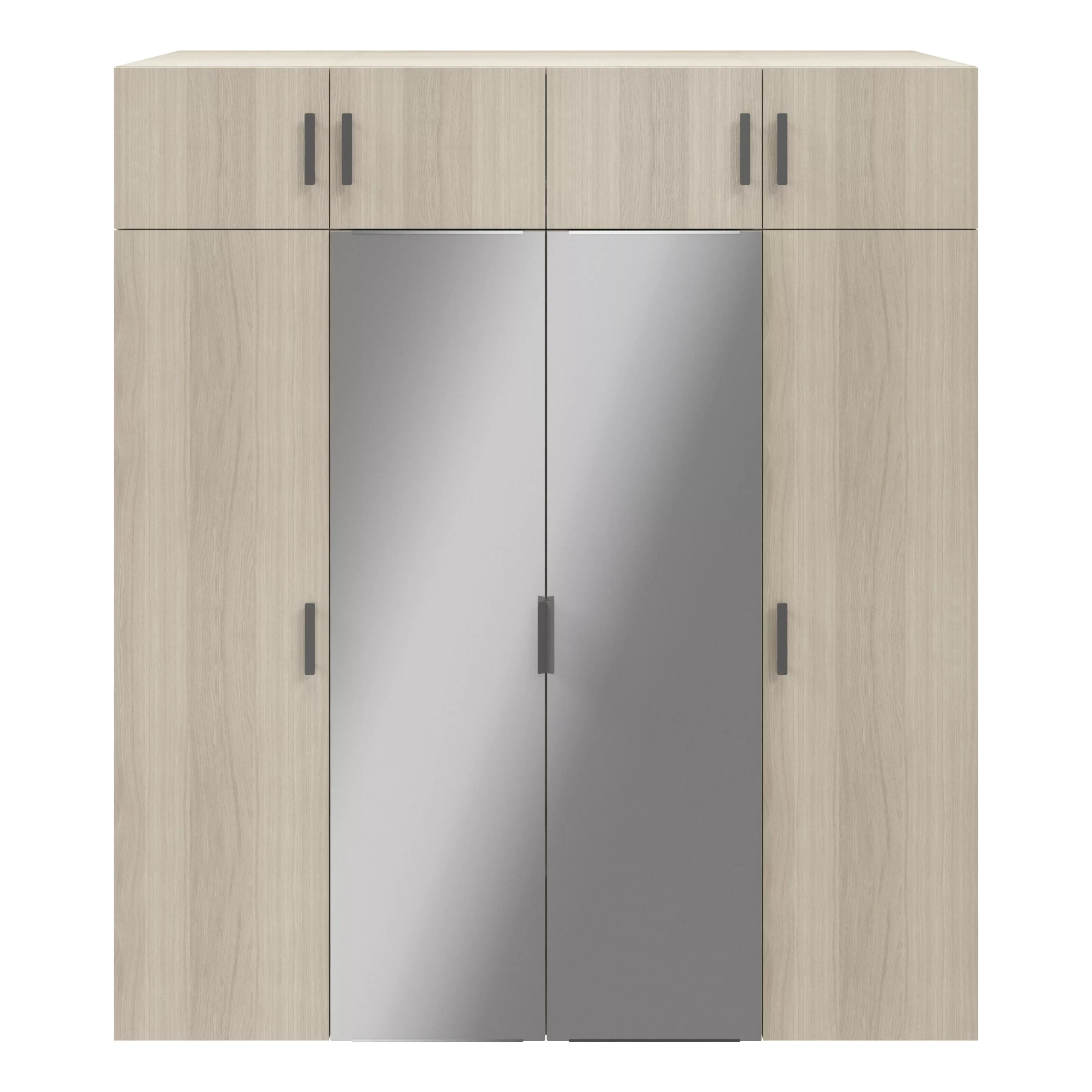 GoodHome Atomia Freestanding Mirrored Matt Oak Effect 8 Door Large Wardrobe (H)2250mm (W)1000mm (D)580mm