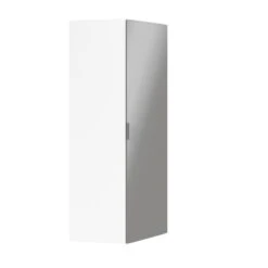 GoodHome Atomia Freestanding Mirrored Matt White 1 Door Large Corner Wardrobe (W)1300mm (D)580mm