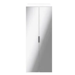 GoodHome Atomia Freestanding Mirrored Matt White 2 Door Medium Wardrobe (D)580mm