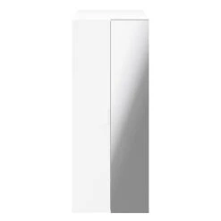 GoodHome Atomia Freestanding Mirrored Matt White 2 Door Medium Wardrobe