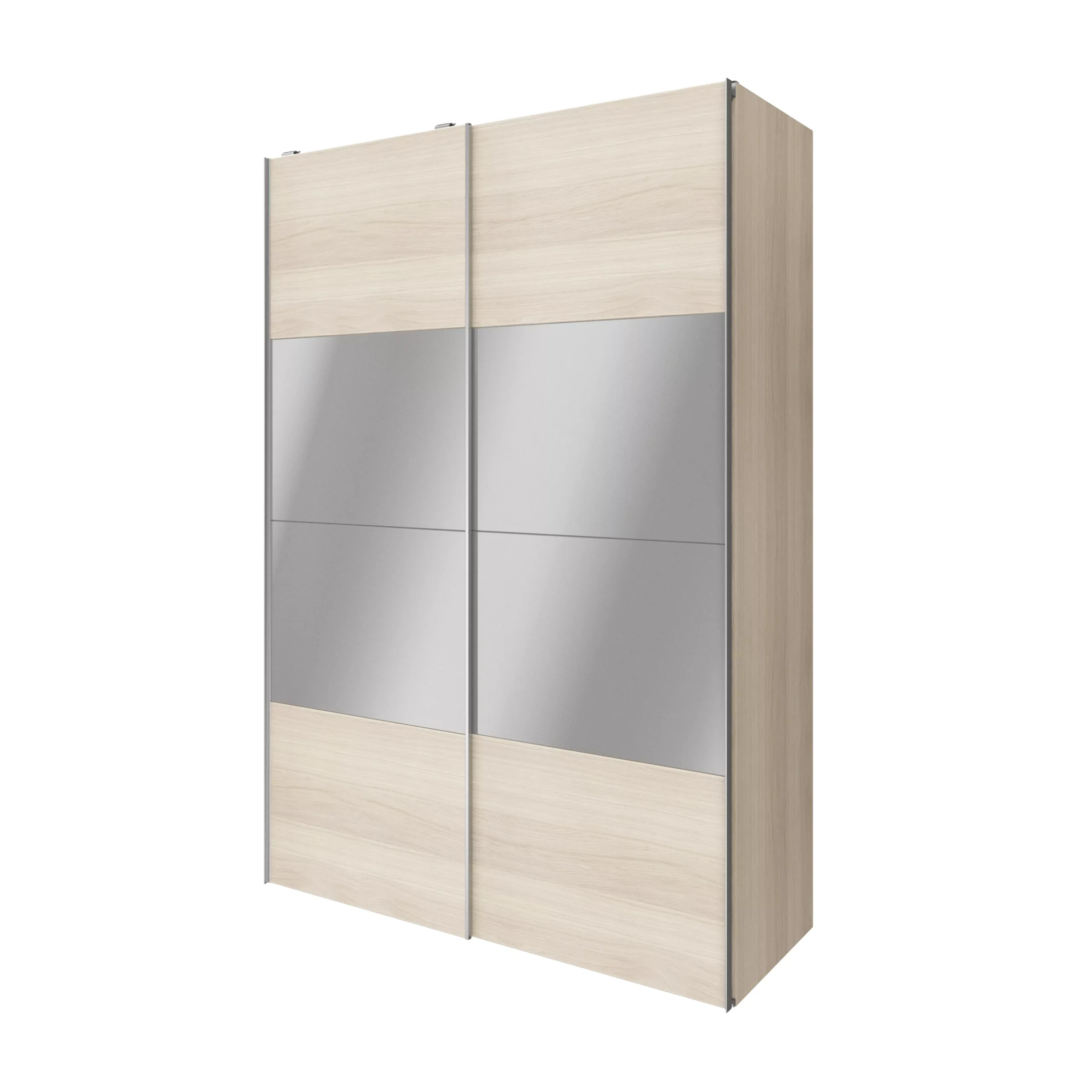 GoodHome Atomia Freestanding Opaque Mirrored Oak Effect Large Double Sliding Door Wardrobe (H)2250mm (W)1500mm (D)635mm