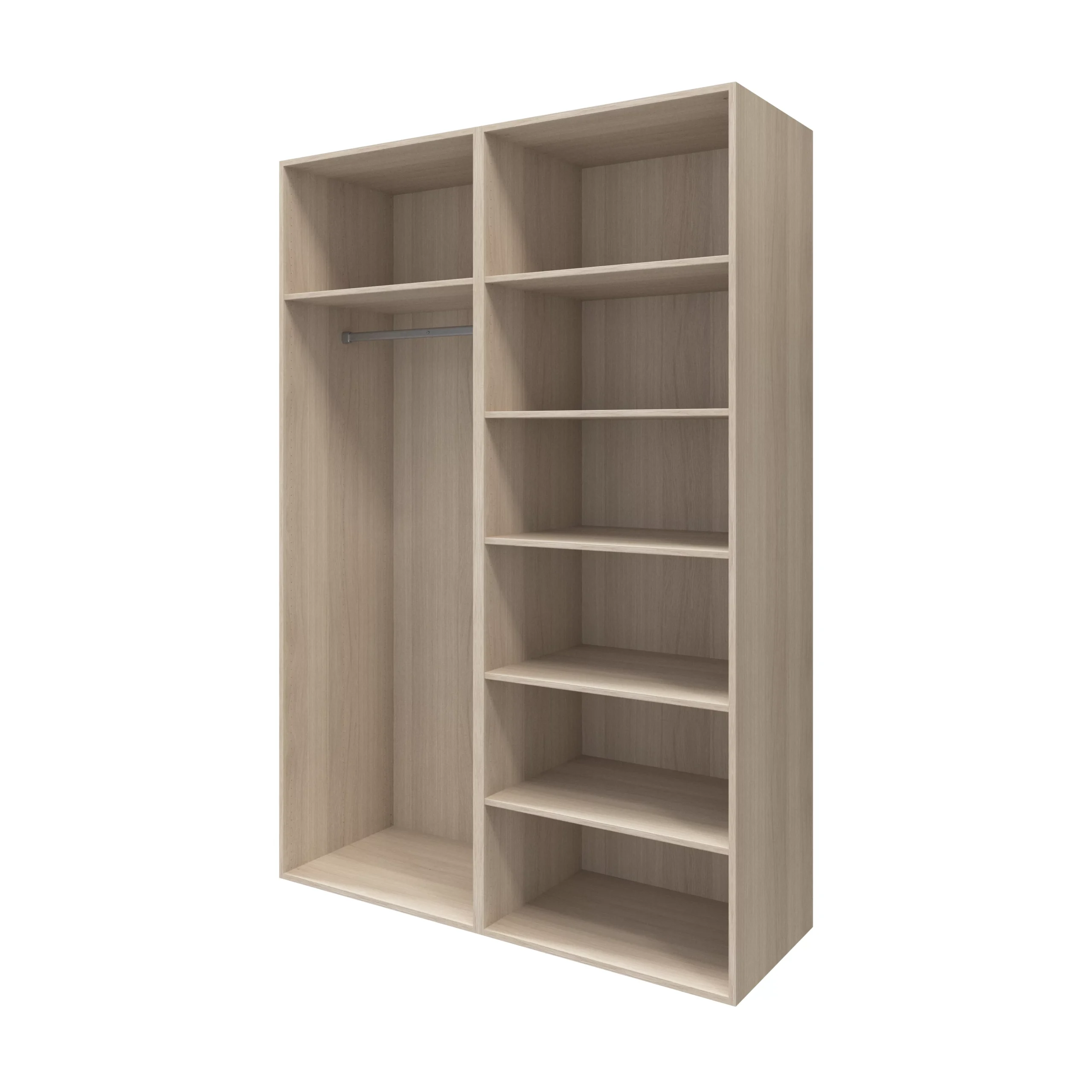 GoodHome Atomia Freestanding Opaque Mirrored Oak Effect Large Double Sliding Door Wardrobe (H)2250mm (W)1500mm (D)635mm - Image 3