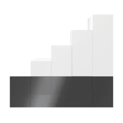 GoodHome Atomia Gloss Anthracite & White 5 Door Large Wardrobe (H)2250mm (W)3000mm (D)580mm