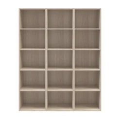 GoodHome Atomia Matt Oak Effect 15 Compartment 15 Shelf Freestanding Rectangular Bookcase (H)1875mm (W)1500mm (D)350mm