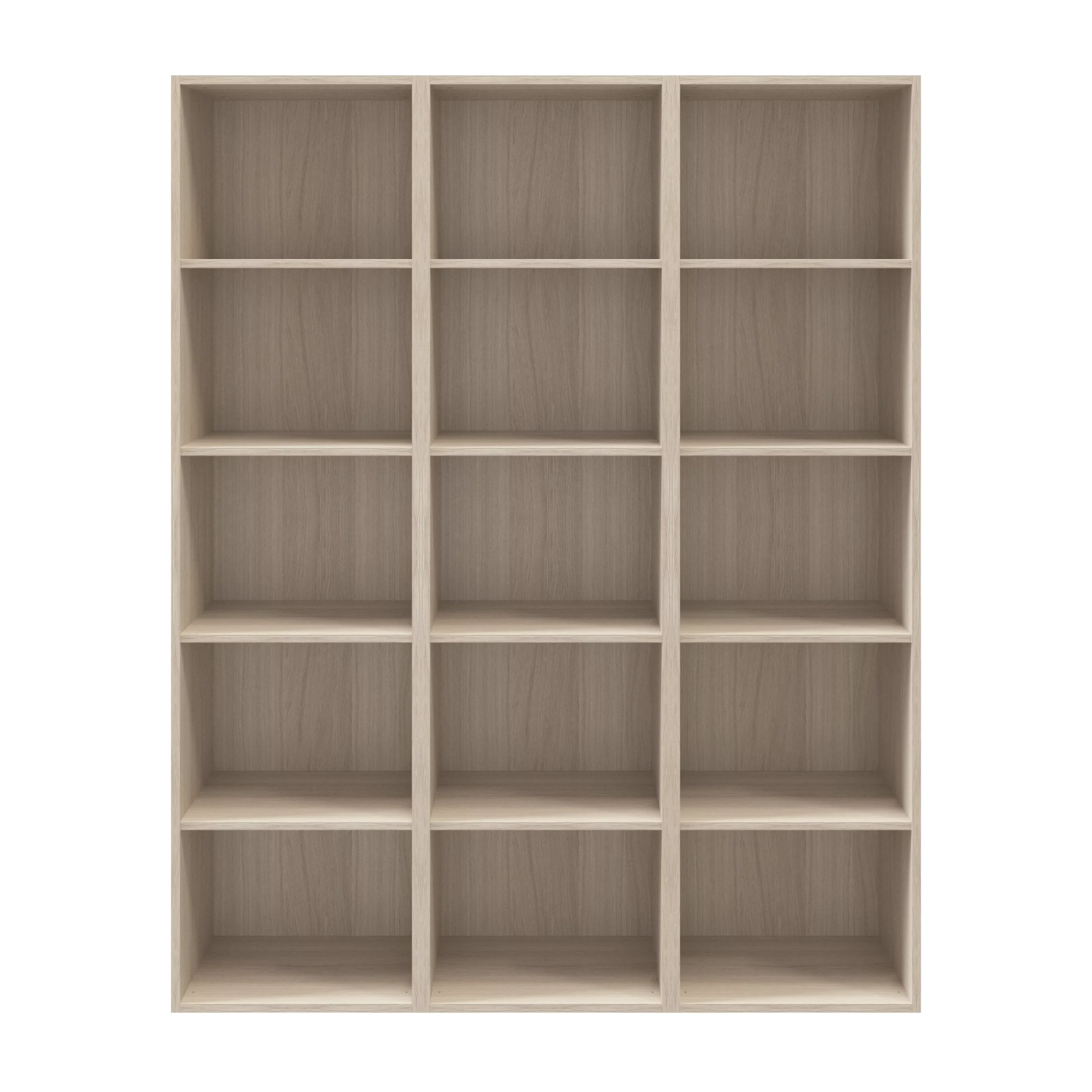 GoodHome Atomia Matt Oak Effect 15 Compartment 15 Shelf Freestanding Rectangular Bookcase (H)1875mm (W)1500mm (D)350mm