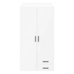 GoodHome Atomia Matt White 2 Door 2 Drawer Medium Double Wardrobe (H)1875mm (W)1000mm (D)580mm