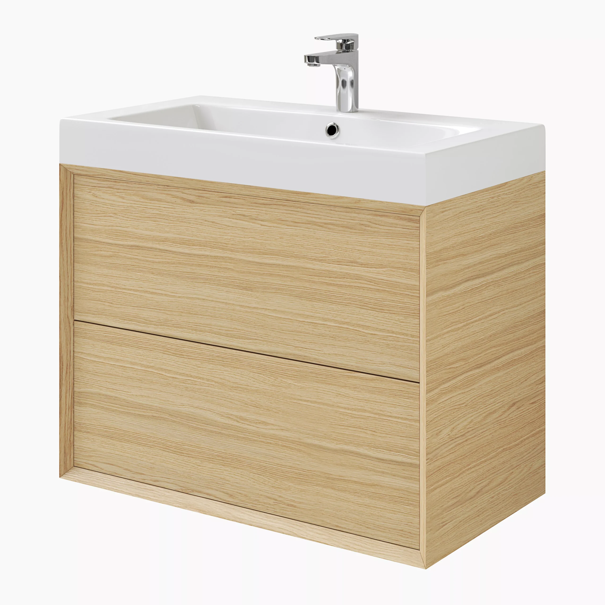 GoodHome Avela Matt Oak Effect Wall-mounted Vanity Unit & Basin Set (W)800mm (H)742mm - Image 7