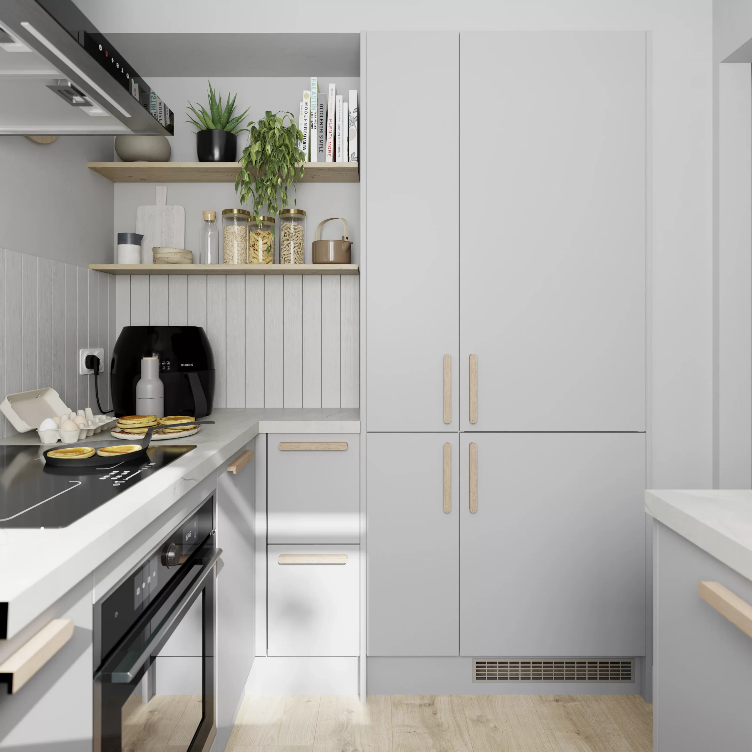 GoodHome Balsamita Matt Grey Slab Appliance Cabinet Door (W)600mm (H)453mm (T)16mm - Image 10