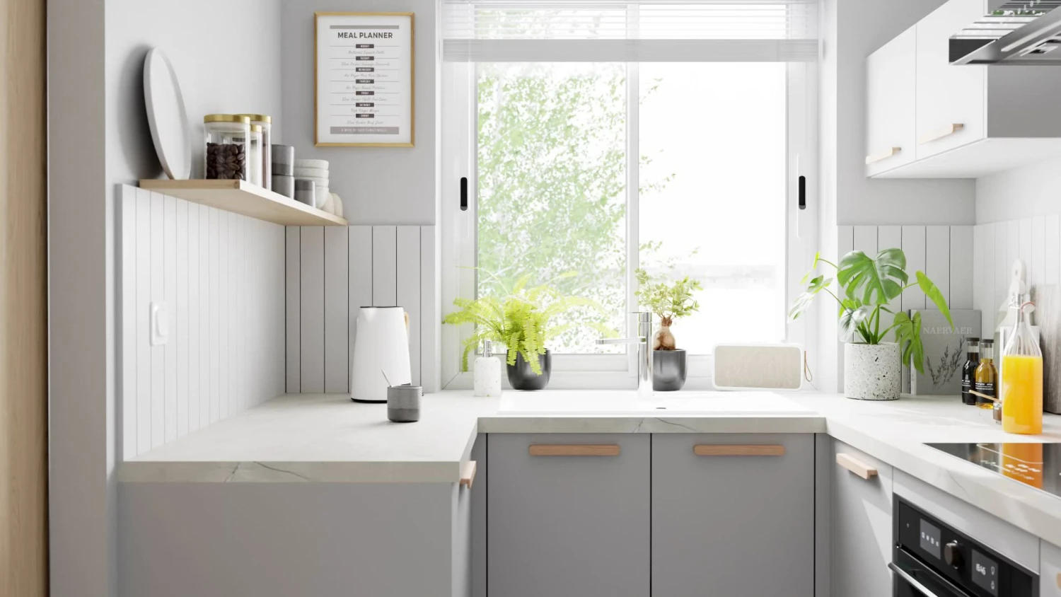 GoodHome Balsamita Matt Grey Slab Appliance Cabinet Door (W)600mm (H)453mm (T)16mm - Image 2