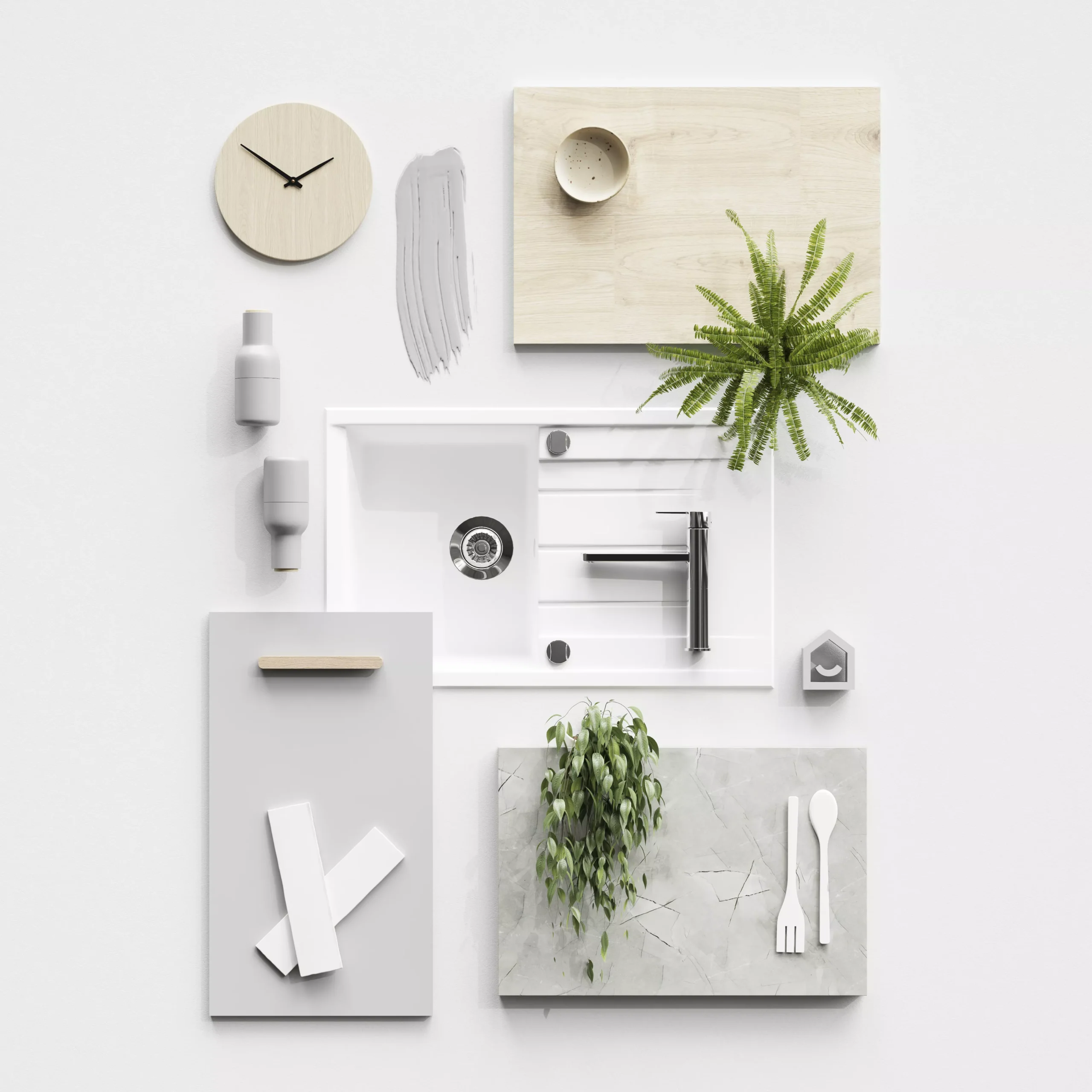 GoodHome Balsamita Matt Grey Slab Appliance Cabinet Door (W)600mm (H)453mm (T)16mm - Image 8