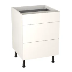 GoodHome Balsamita Matt White Slab Base Kitchen Cabinet (W)600mm (H)720mm