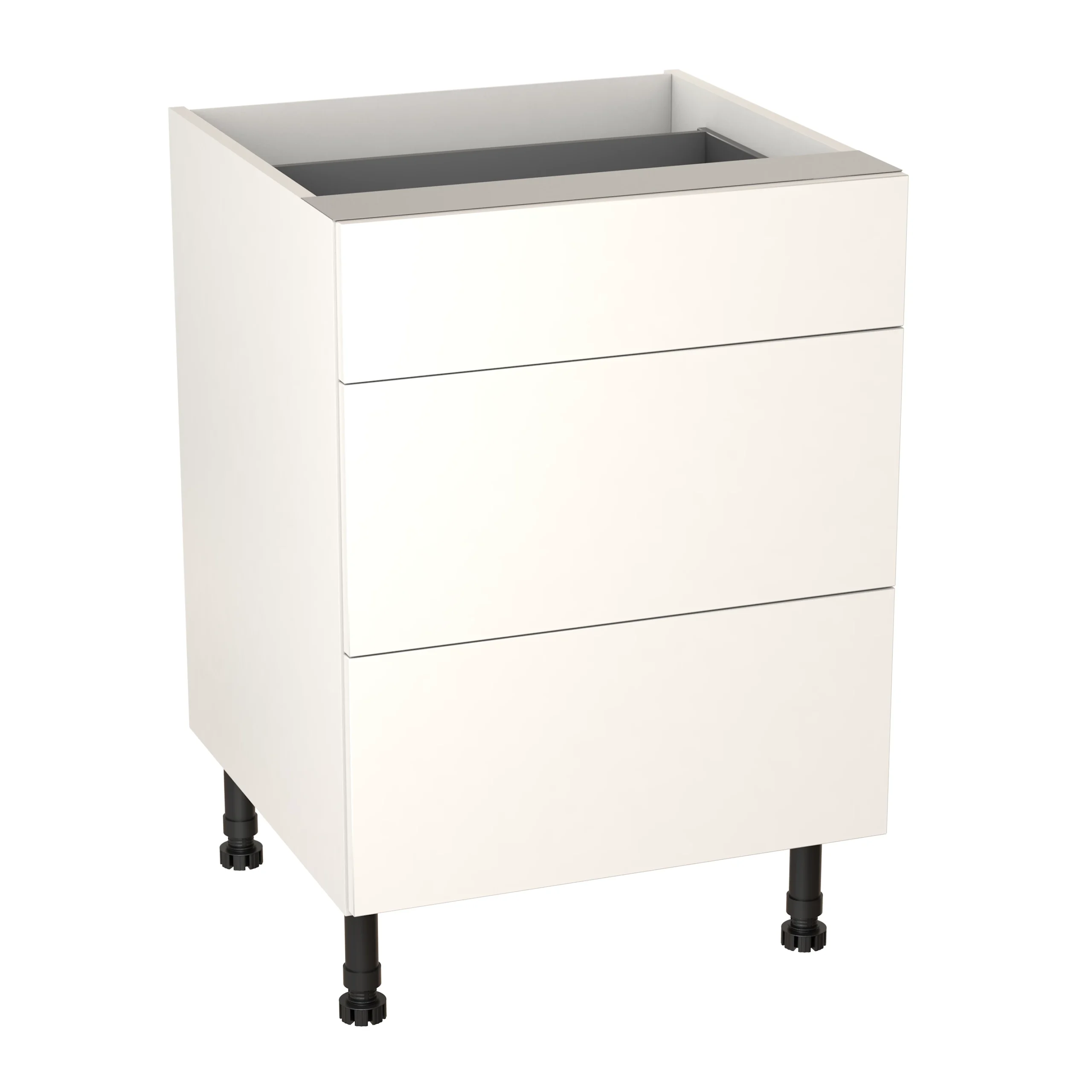 GoodHome Balsamita Matt White Slab Base Kitchen Cabinet (W)600mm (H)720mm