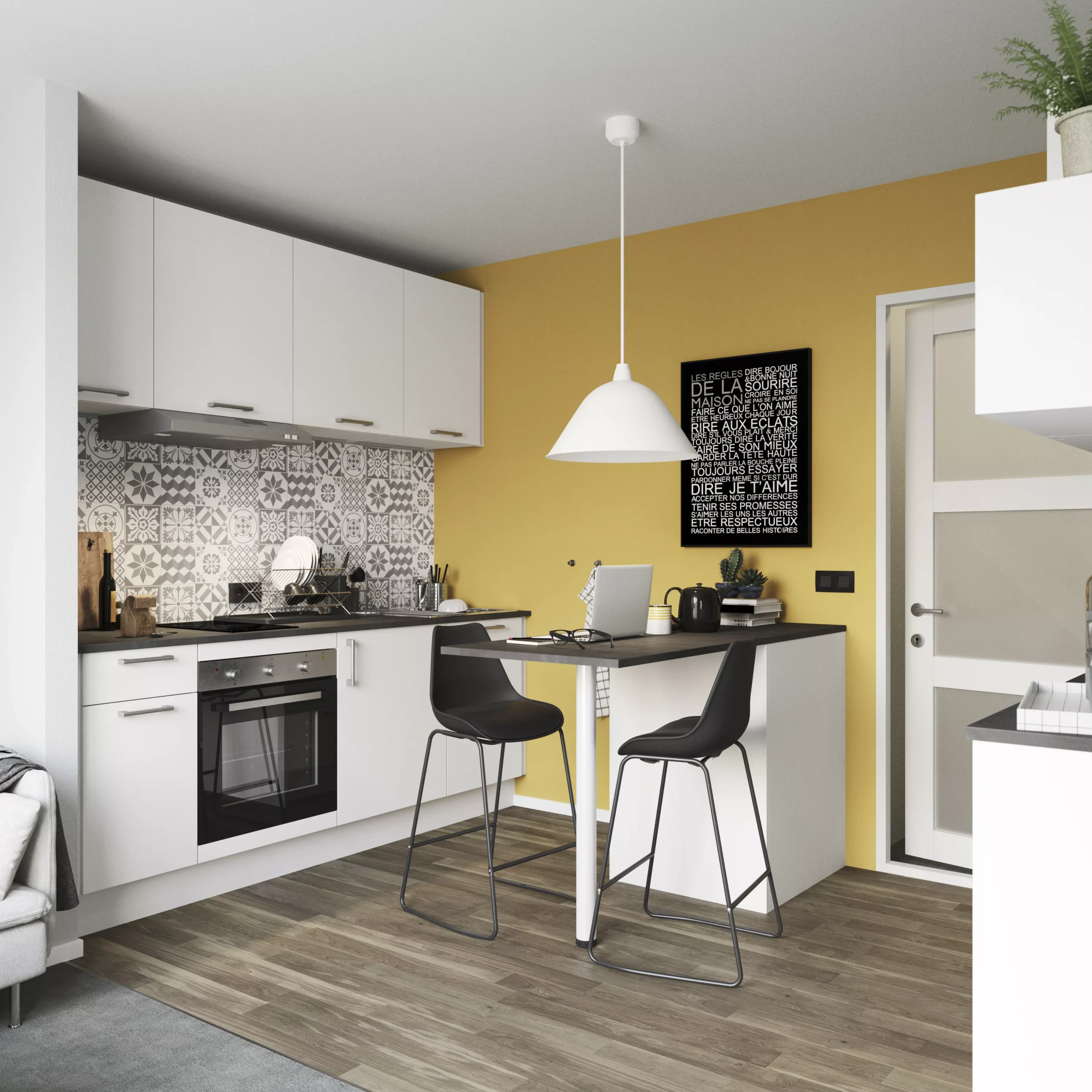 GoodHome Balsamita Matt White Slab Base Kitchen Cabinet (W)800mm (H)720mm - Image 4