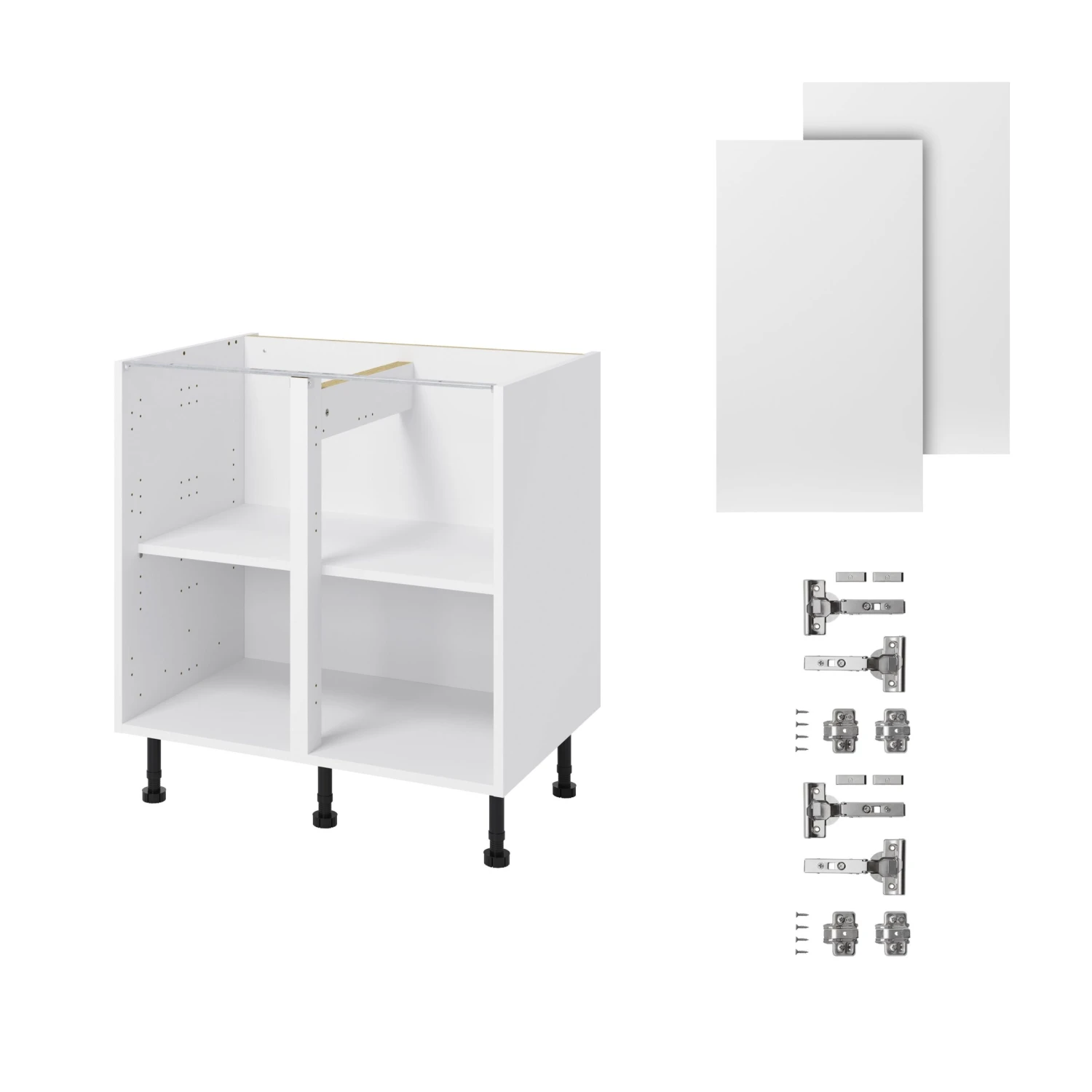 GoodHome Balsamita Matt White Slab Base Kitchen Cabinet (W)800mm (H)720mm - Image 3
