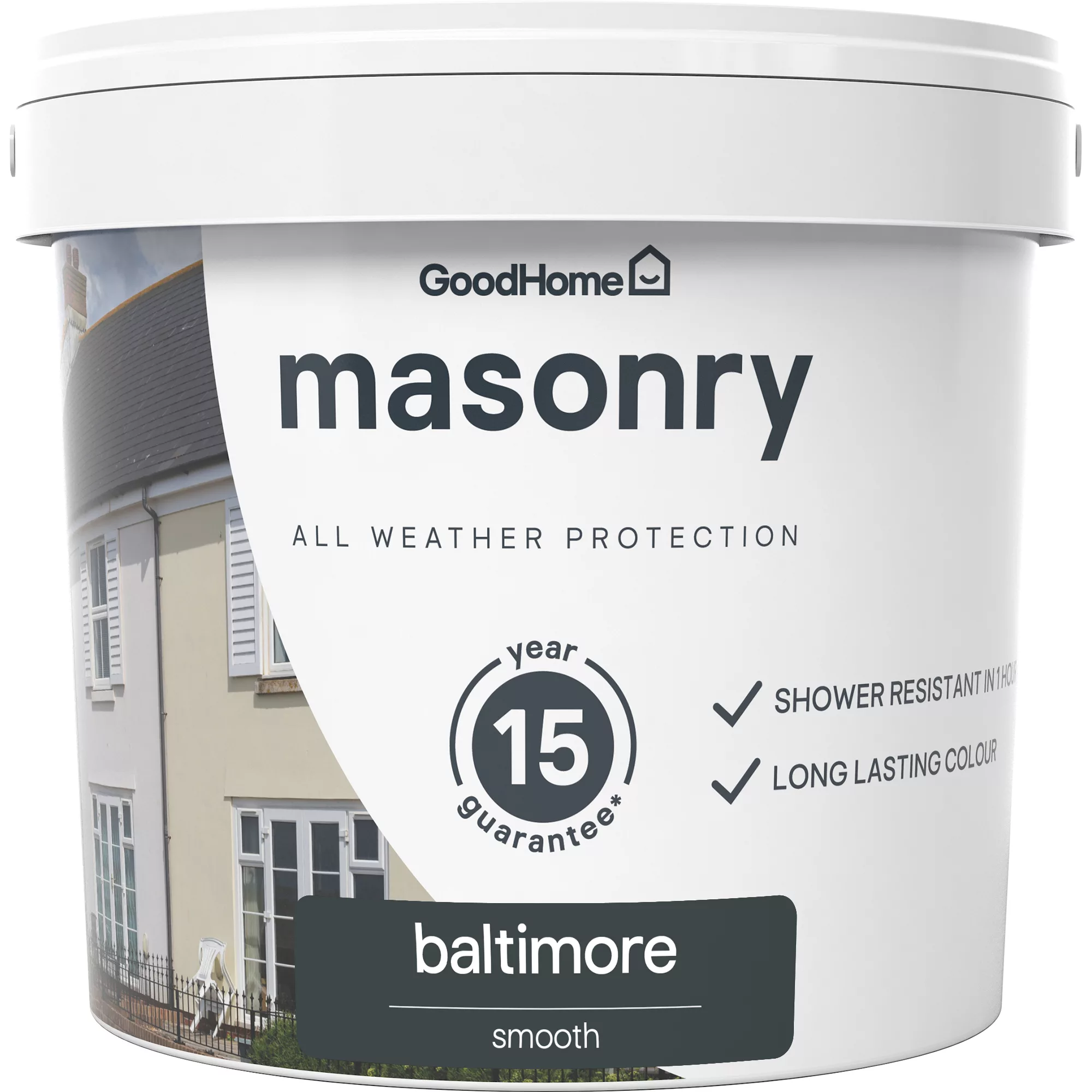 GoodHome Baltimore Smooth Matt Masonry Paint, 5L Tin - Image 2